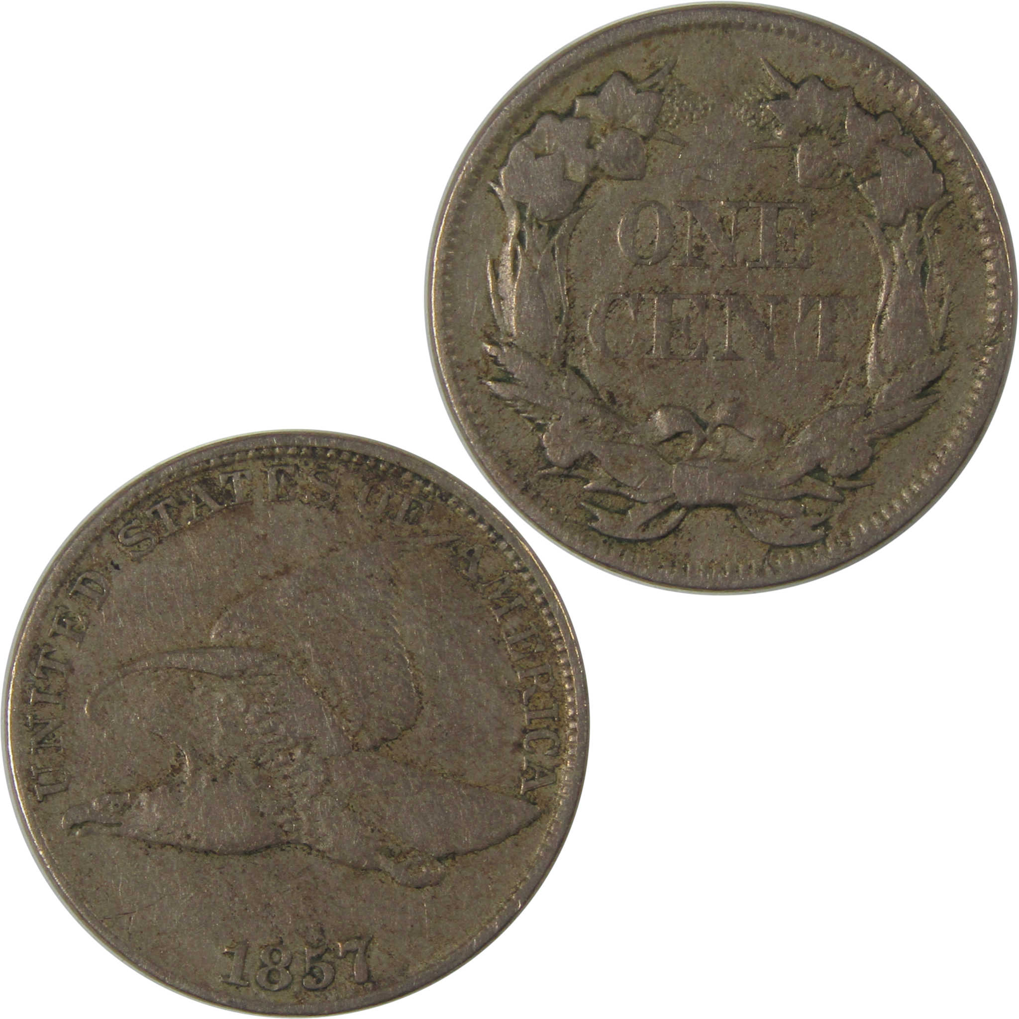 1857 Flying Eagle Cent VF Very Fine Penny 1c Coin SKU:I22709