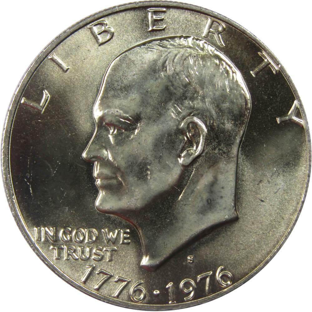 1976 S Type 1 Eisenhower Dollar BU Uncirculated 40% Silver IKE $1 Coin