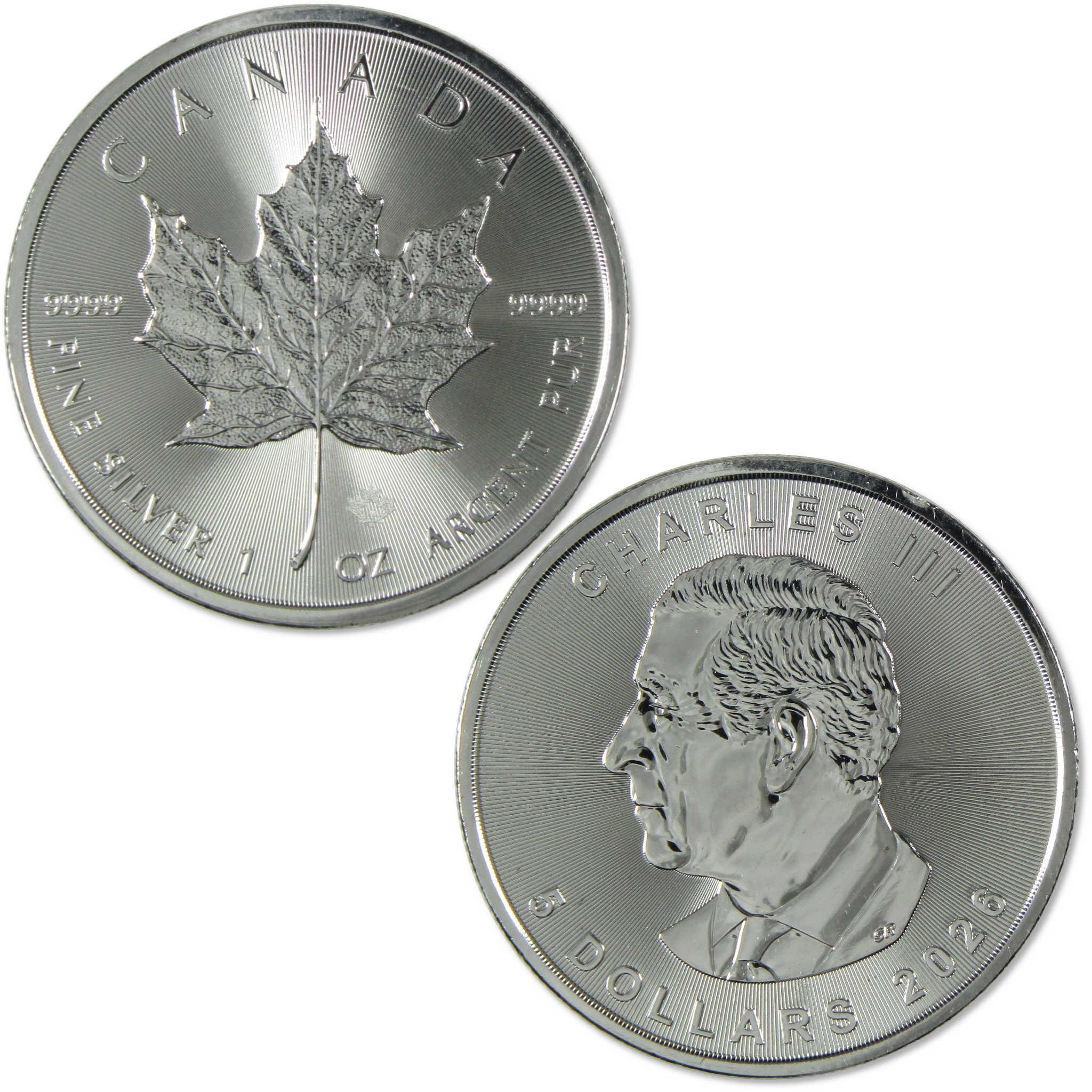 2026 Canada $5 1 oz Silver Maple Leaf BU Brilliant Uncirculated Coin