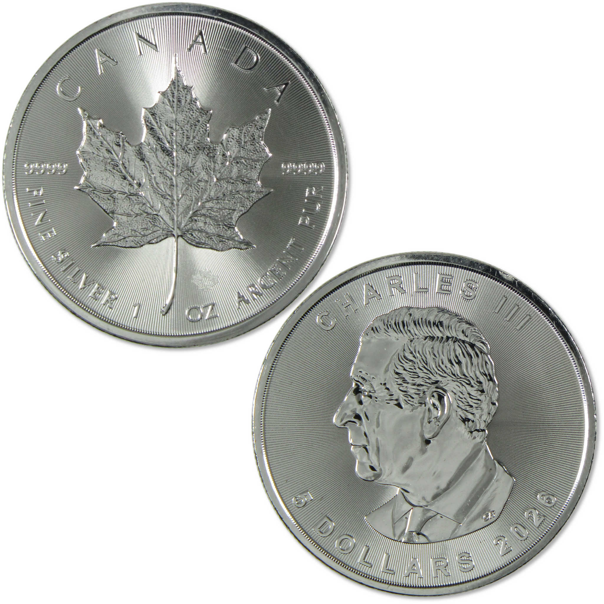 2026 Canadian Maple Leaf $5 1 oz .9999 Silver Brilliant Uncirculated