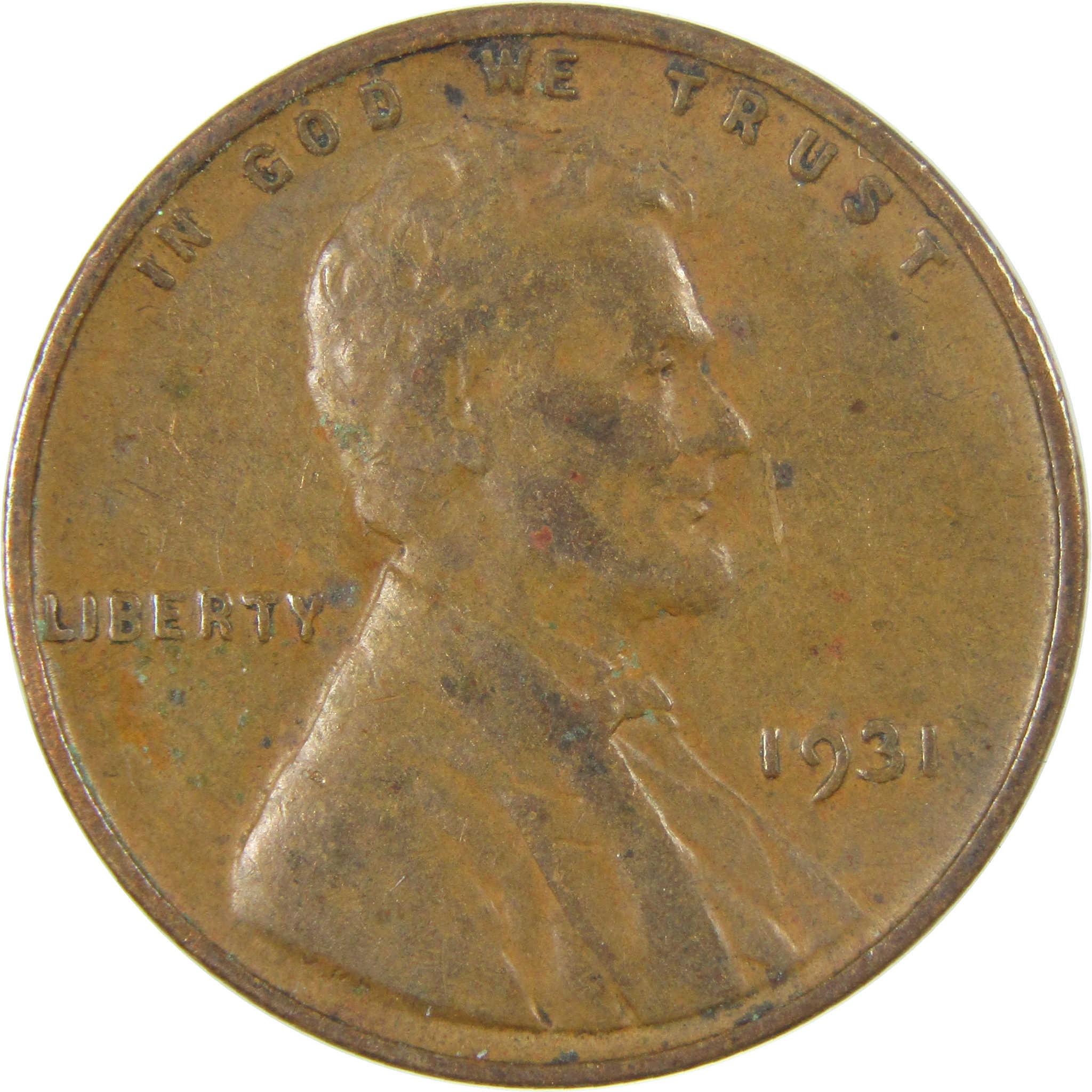 1931 Lincoln Wheat Cent VF Very Fine Penny 1c Coin SKU:I27296