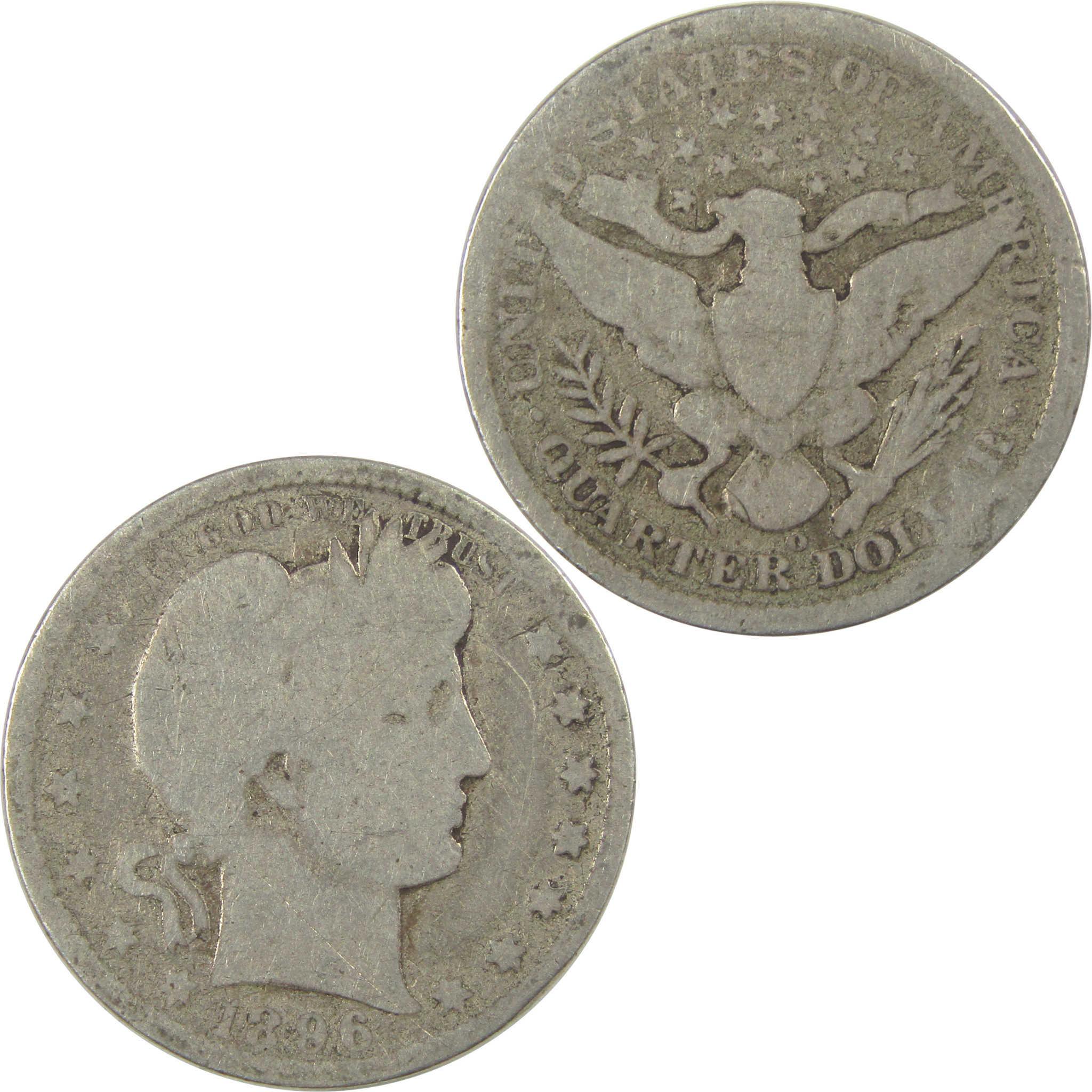 1896 O Barber Quarter AG About Good Silver 25c Coin SKU:I21874