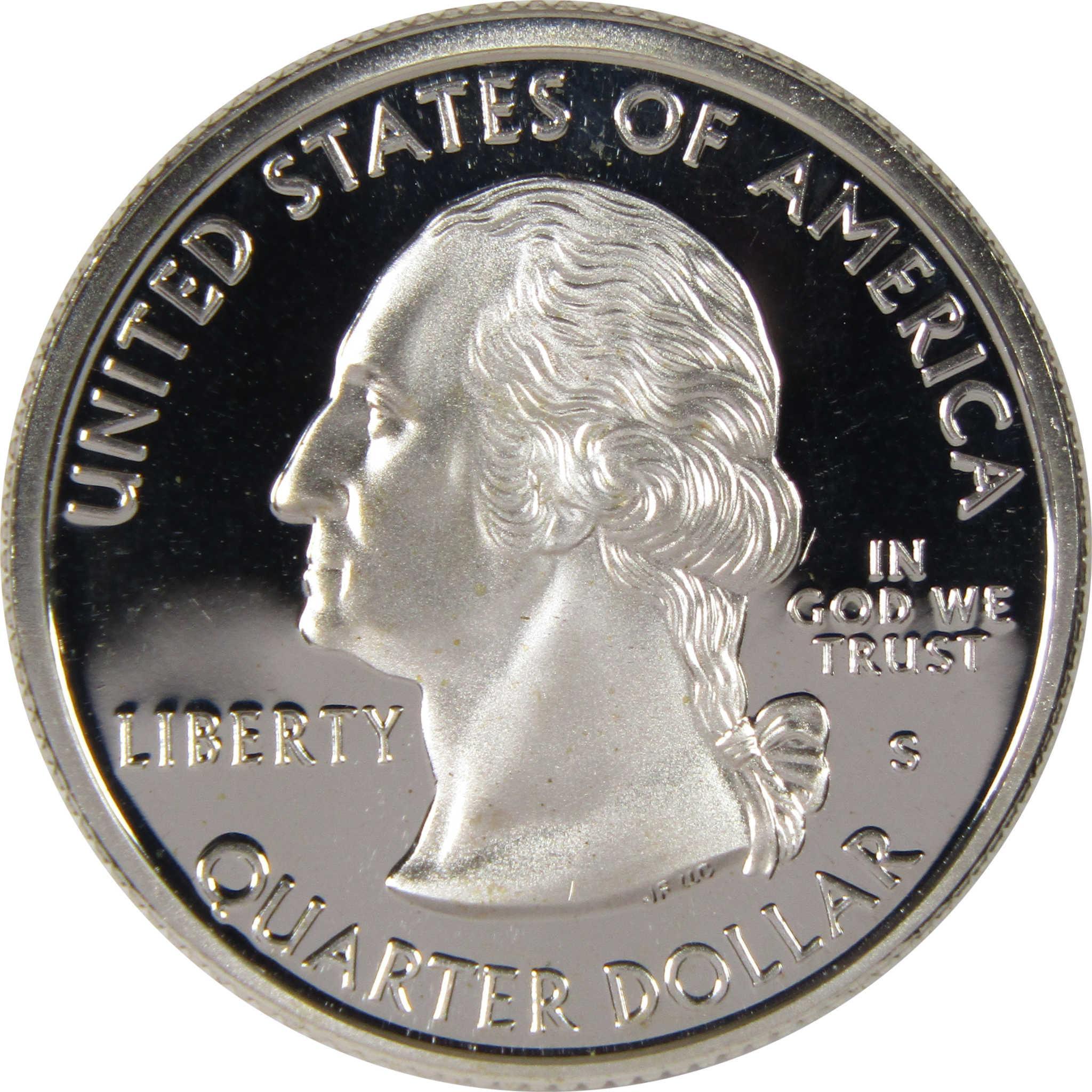 Proof United States quarter dollar coin obverse with Washington portrait