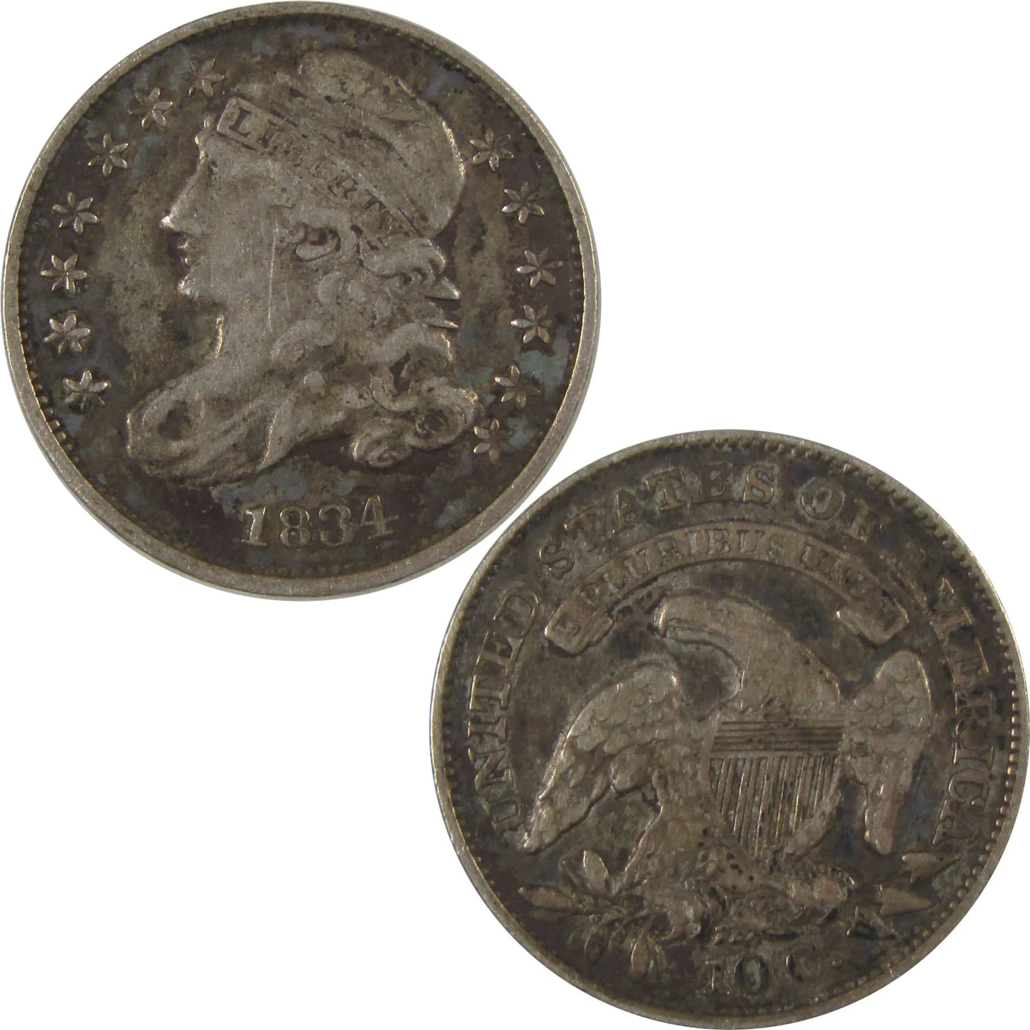 1834 Small 4 Capped Bust Dime VF Very Fine Silver 10c Coin SKU:CPC0953
