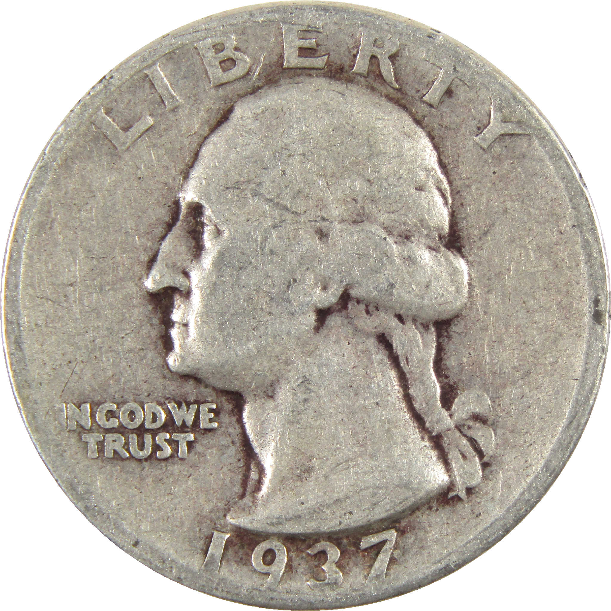 1937 Washington Quarter G Good Silver 25c Coin