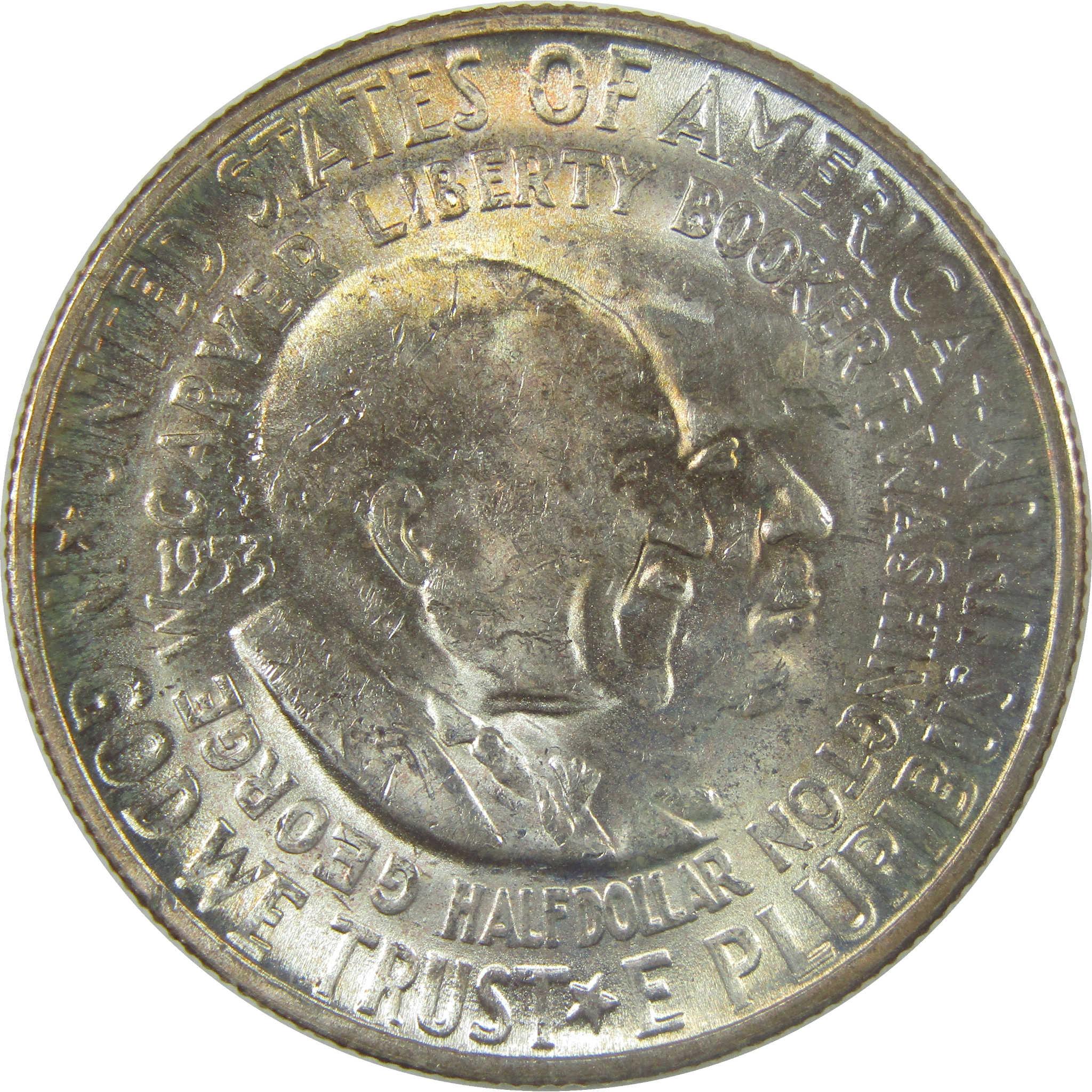 1953 S Washington-Carver Commemorative Silver Half Dollar Uncirculated