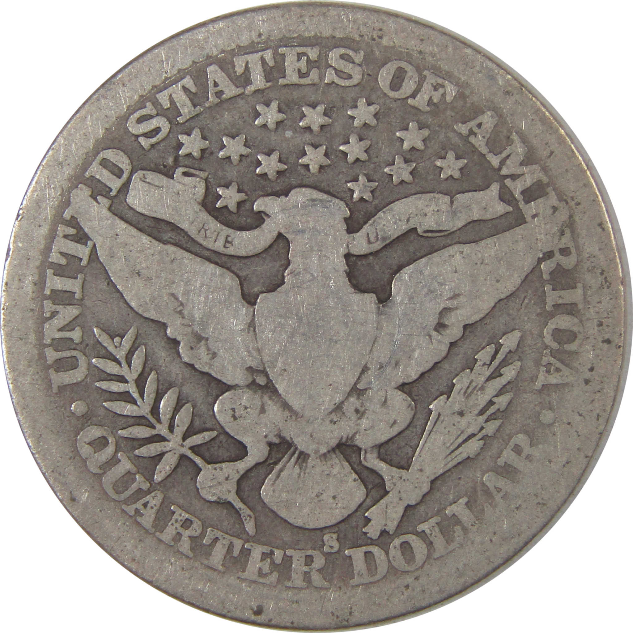 1915 S Barber Quarter AG About Good Silver 25c Coin SKU:I18074