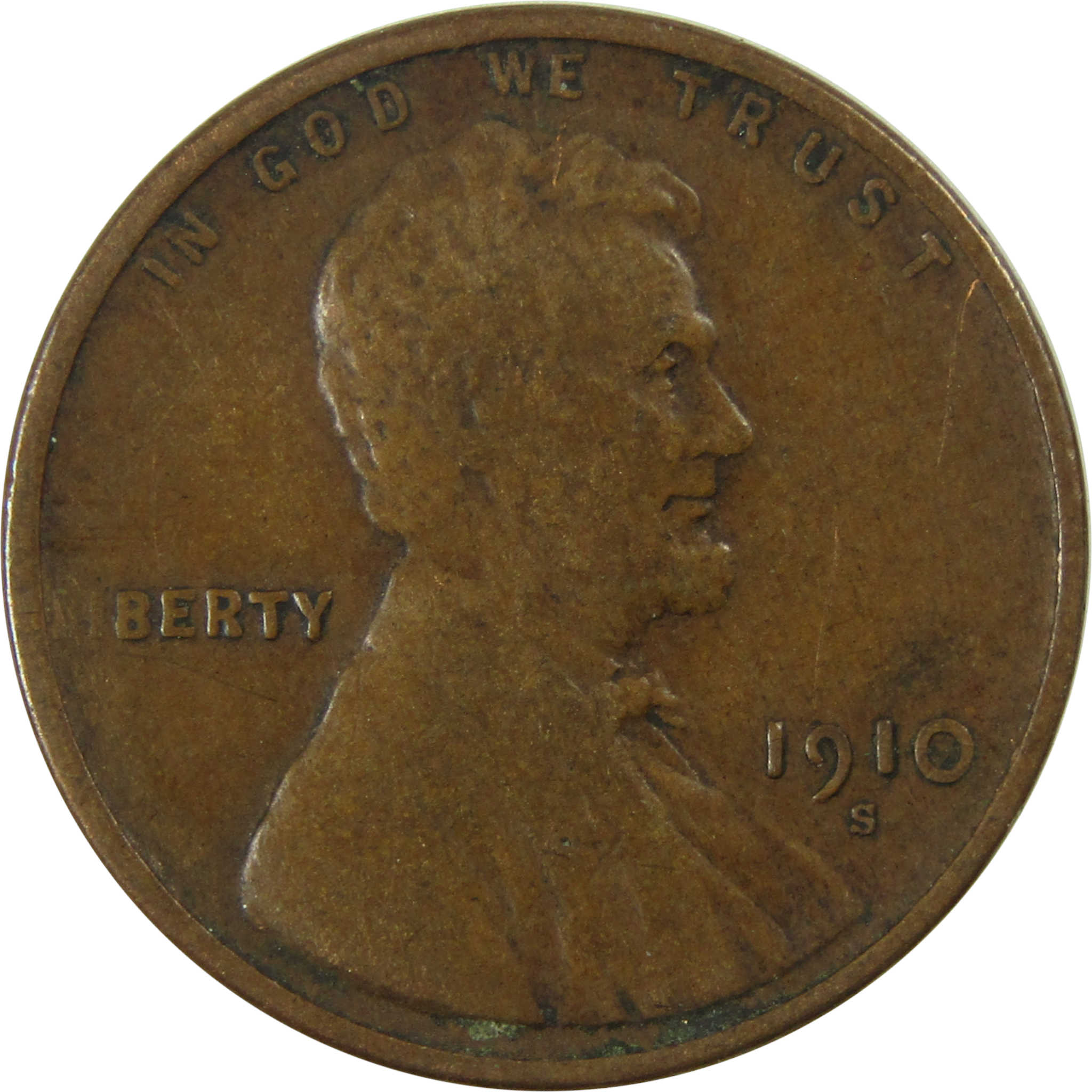 1910 S Lincoln Wheat Cent VF Very Fine Penny 1c Coin SKU:I25268