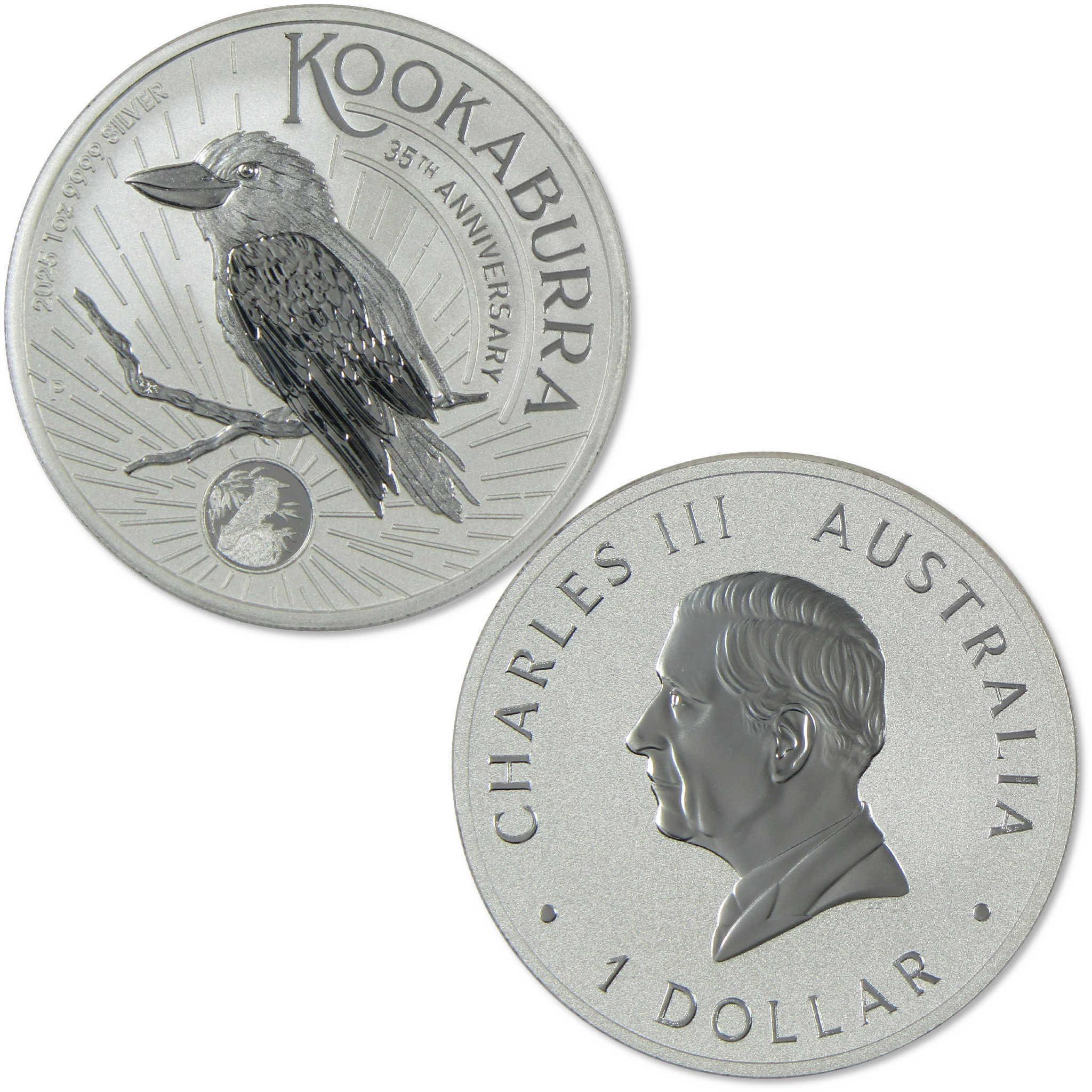 2025 Australian Kookaburra 35th Anniversary 1 oz .9999 Silver Coin BU