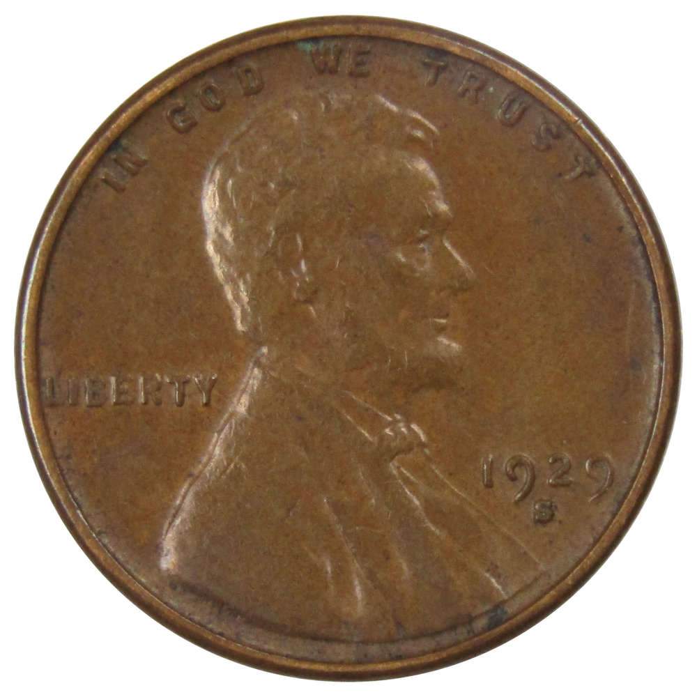 1929 S Lincoln Wheat Cent XF EF Extremely Fine Penny 1c Coin