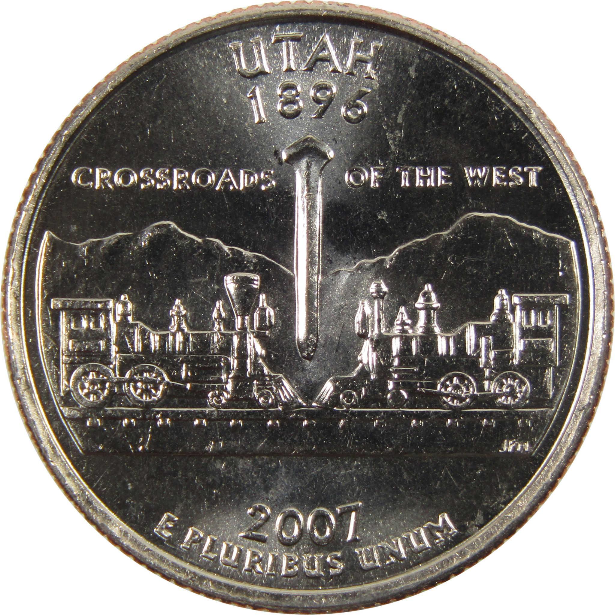 2007 D Utah State Quarter BU Uncirculated Clad 25c Coin