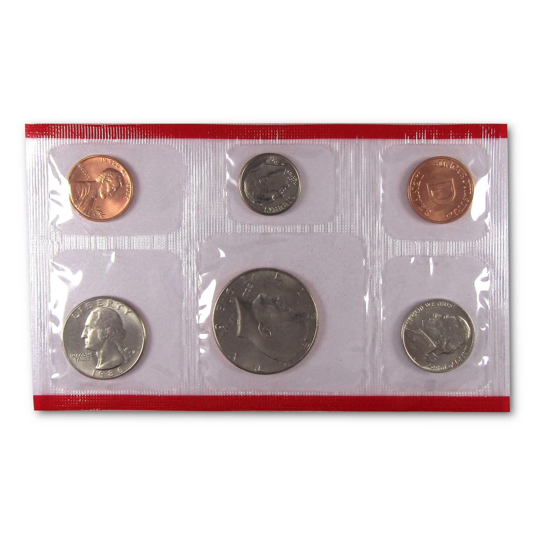 Uncirculated US coin set in clear plastic holder, collectible coins displayed flat.