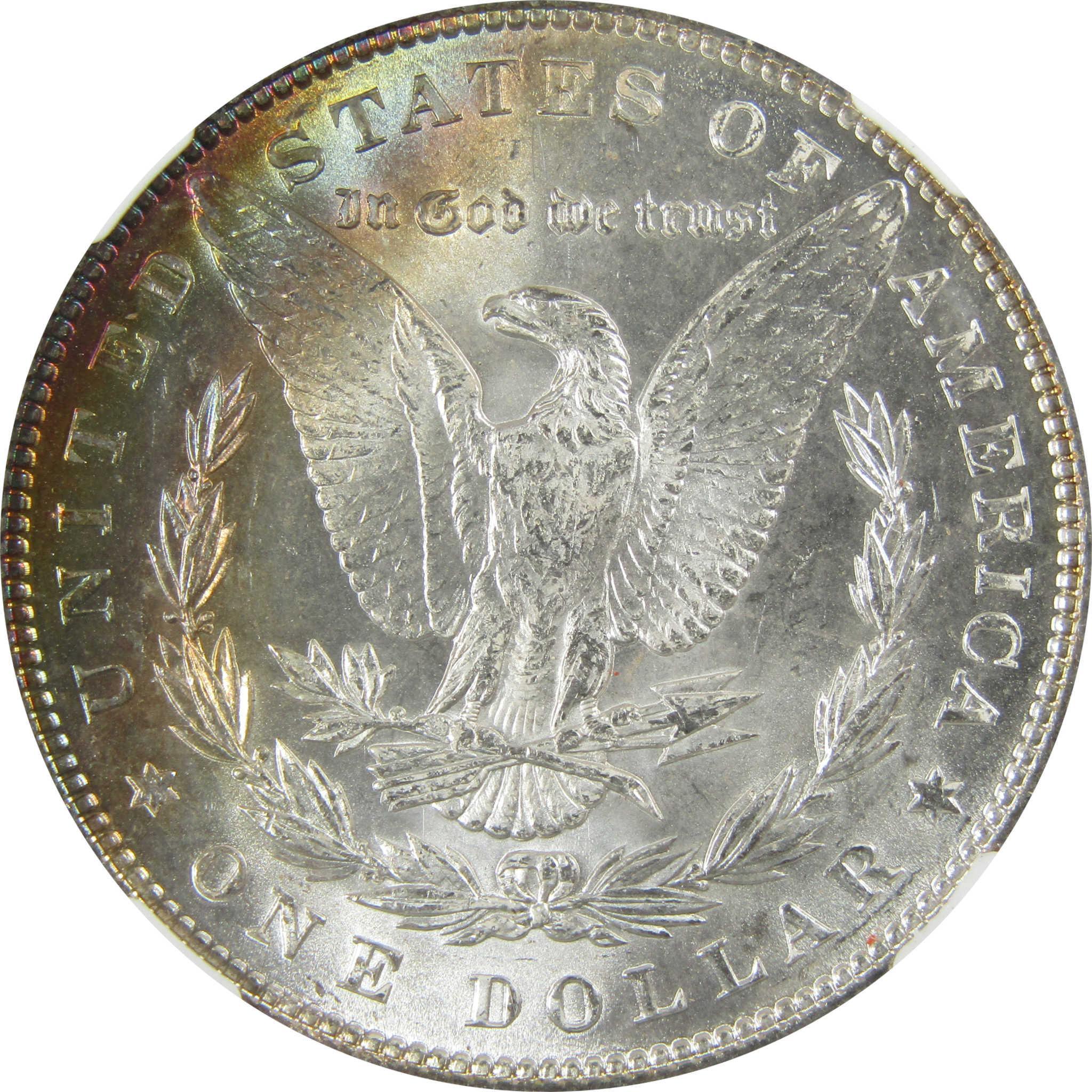 1887 Morgan Silver Dollar MS 63 NGC Rainbow Toned SKU:CP411