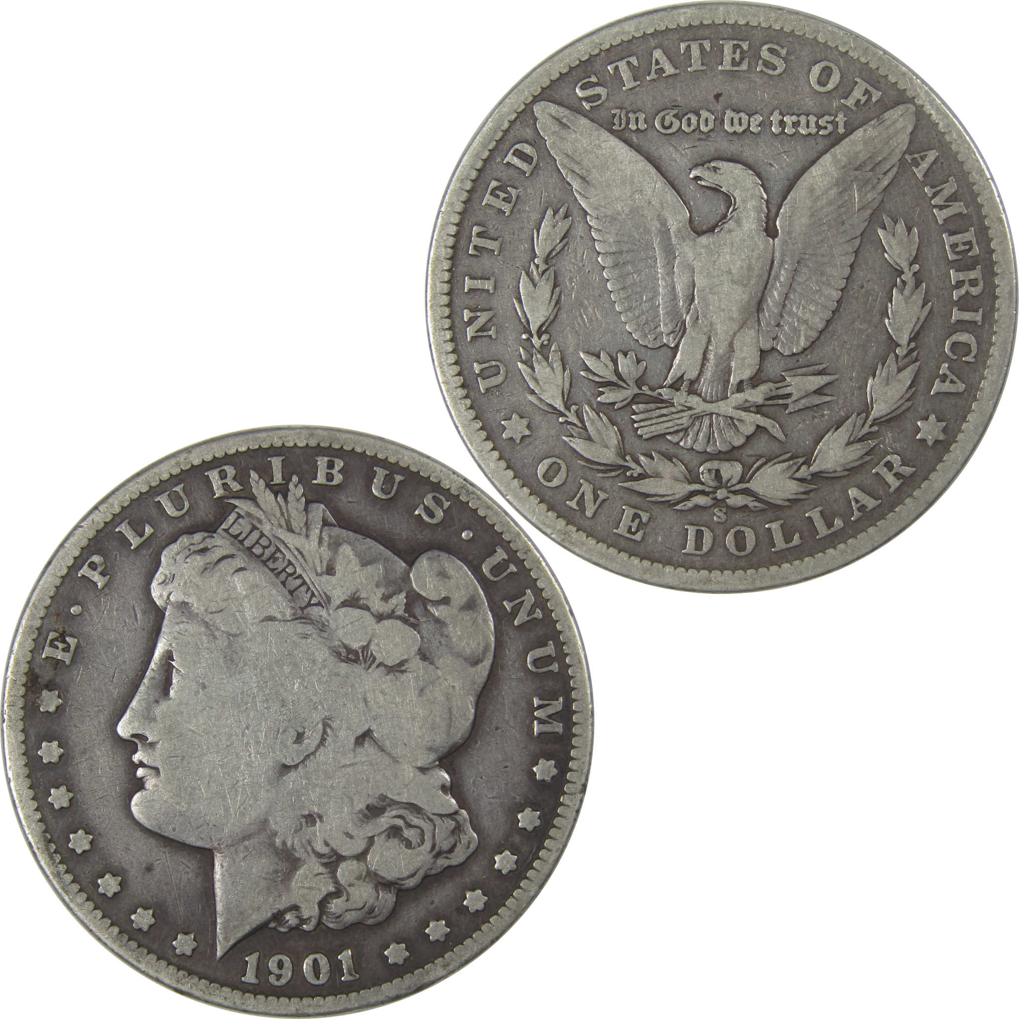 1901 S Morgan Dollar VG Very Good Silver $1 Coin SKU:I22811 - Morgan coin - Morgan silver dollar - Morgan silver dollar for sale - Profile Coins & Collectibles