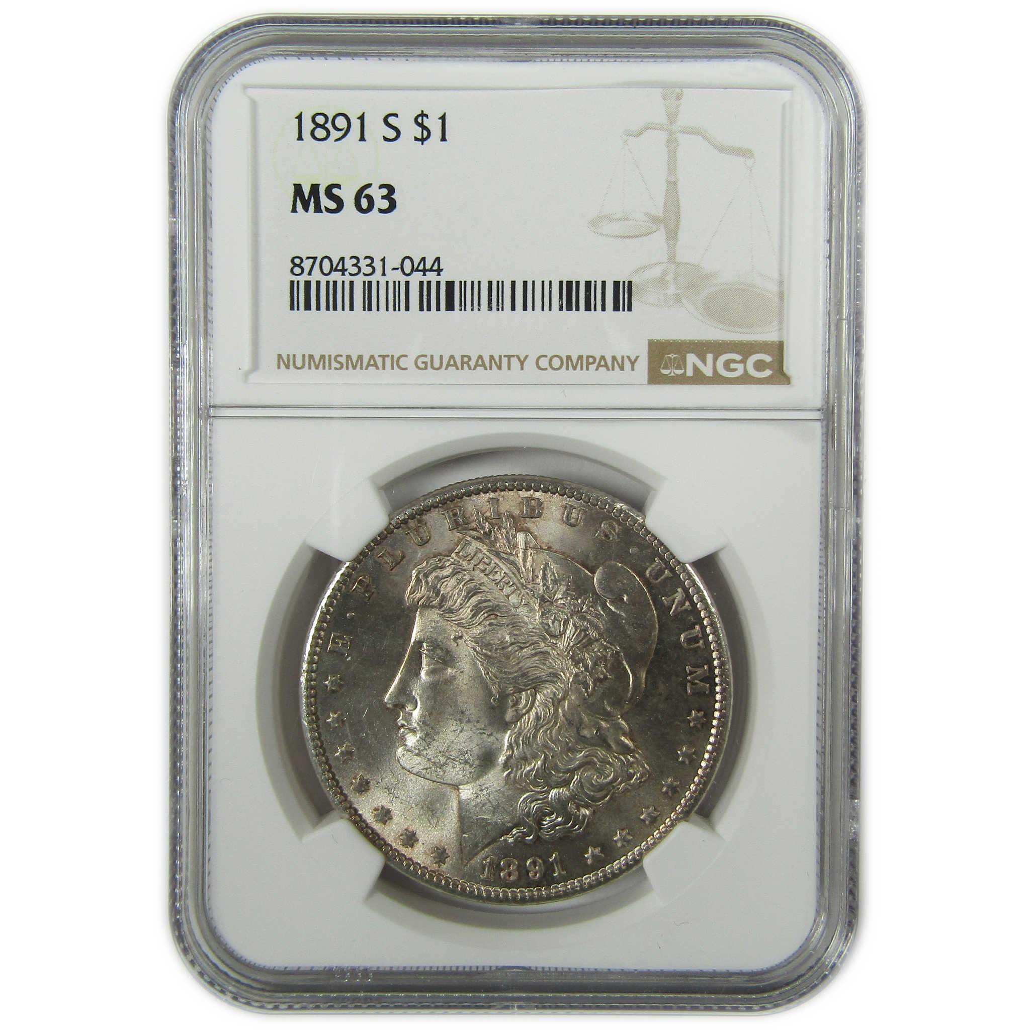 1891 S Morgan Silver Dollar MS 63 NGC Uncirculated $1 Coin SKU:I27520 - Morgan coin - Morgan silver dollar - Morgan silver dollar for sale - Profile Coins & Collectibles