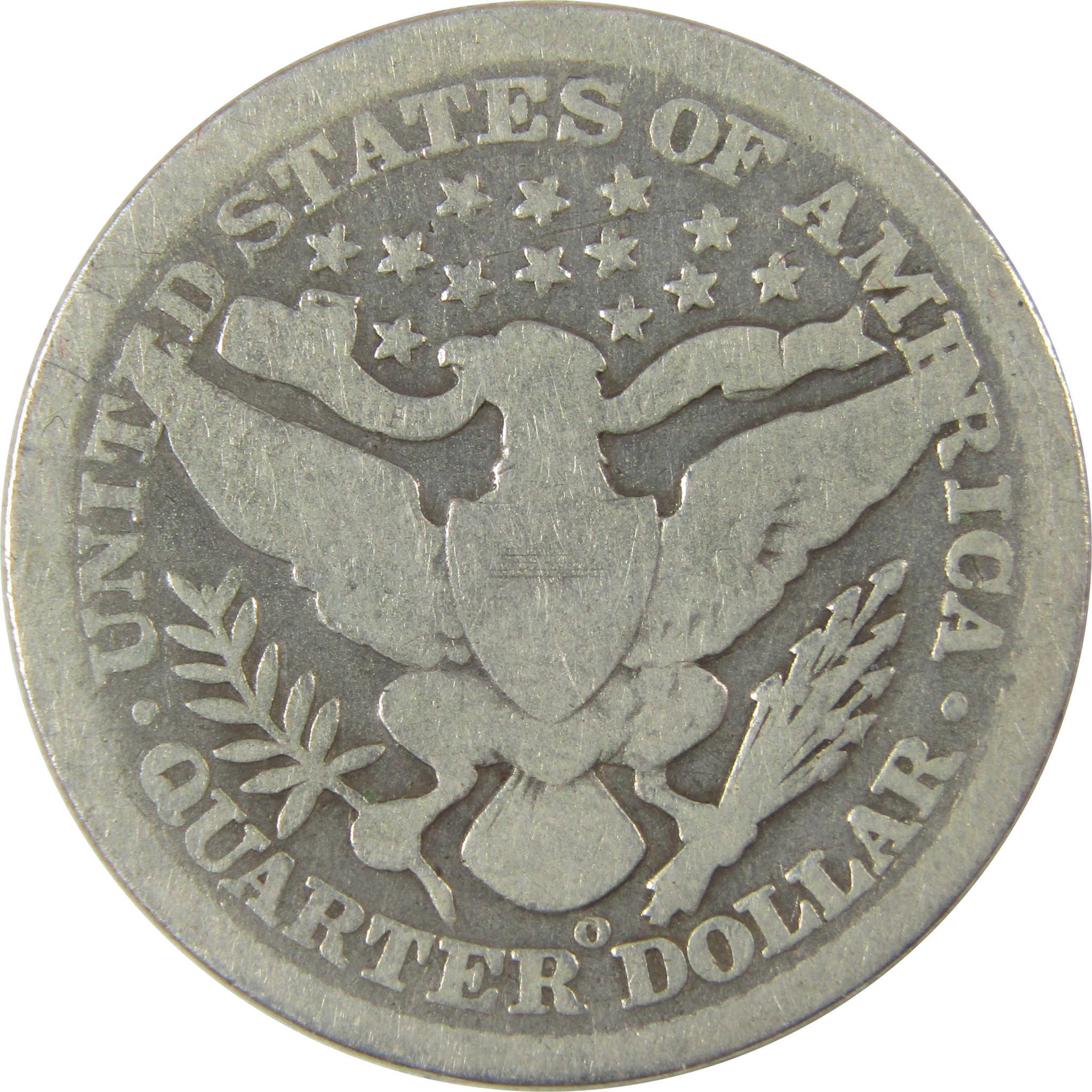 1896 O Barber Quarter AG About Good Silver 25c Coin SKU:I19766