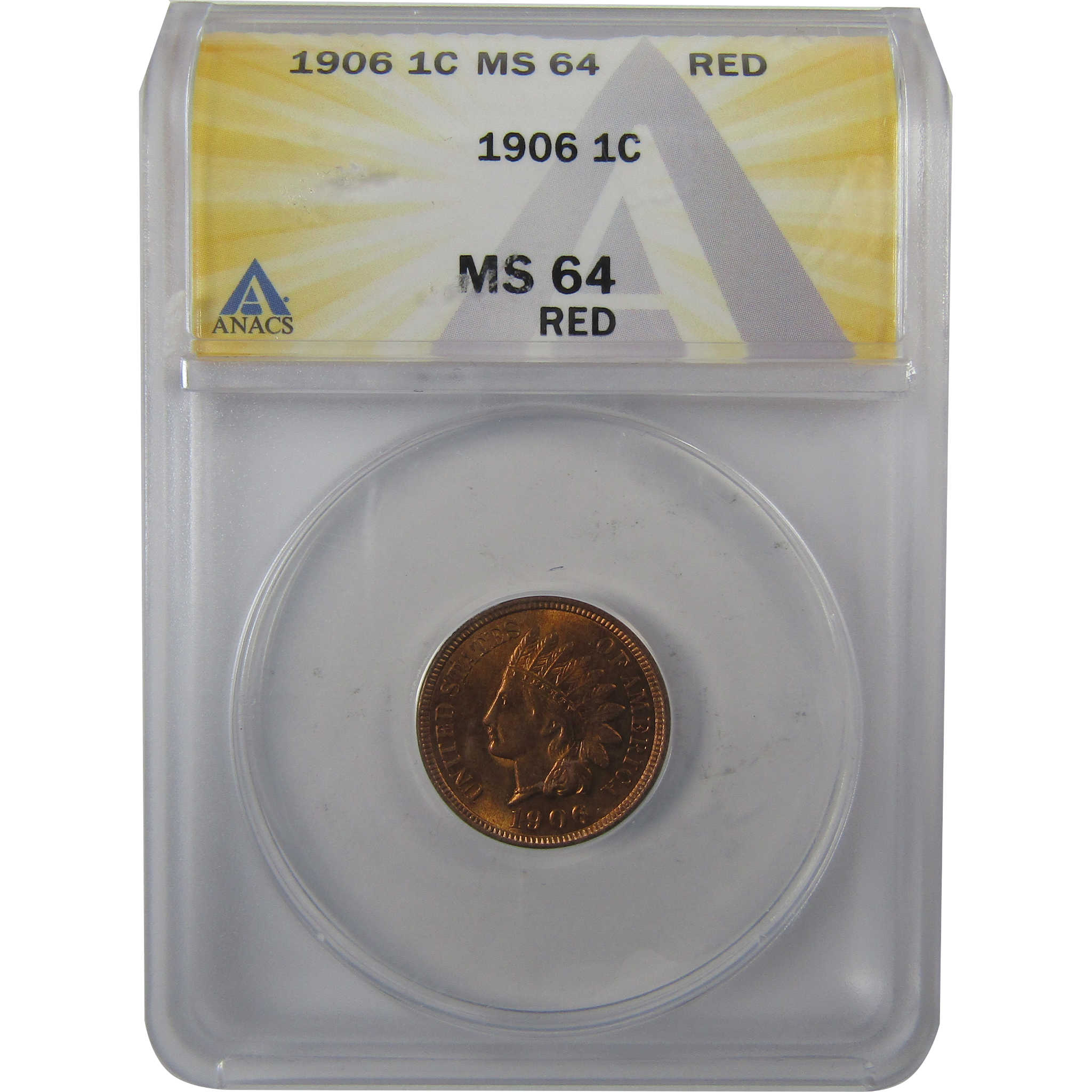 1906 Indian Head Cent MS 64 RD ANACS Penny Uncirculated SKU:I24650