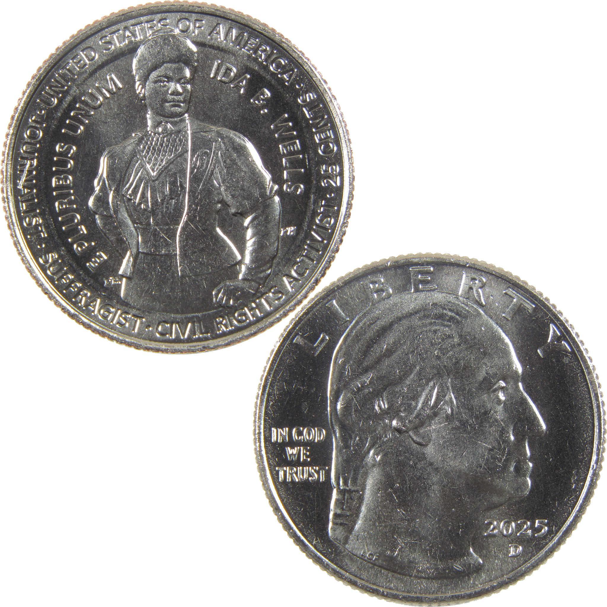 2025 D Ida B. Wells American Women Quarter Uncirculated Clad 25c Coin