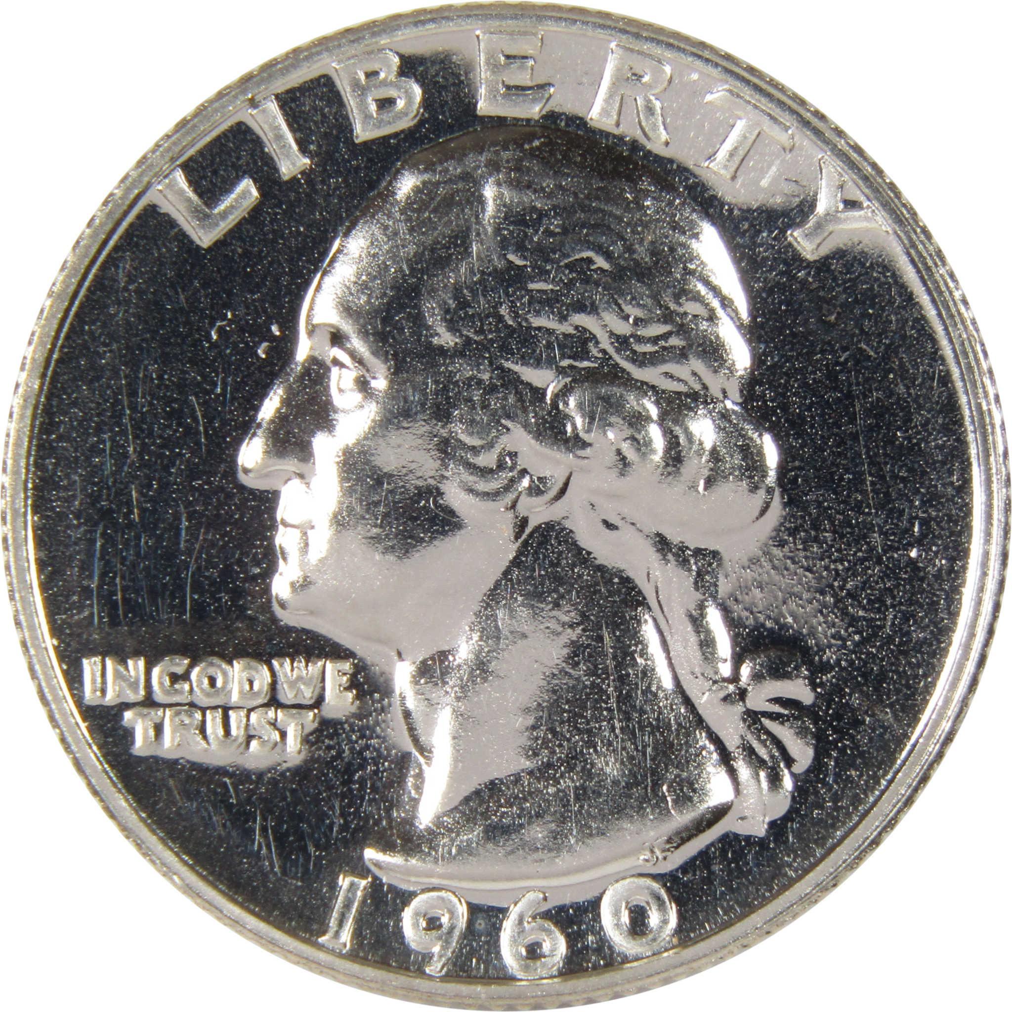 1960 silver Washington quarter collectible coin, obverse side with Liberty inscription