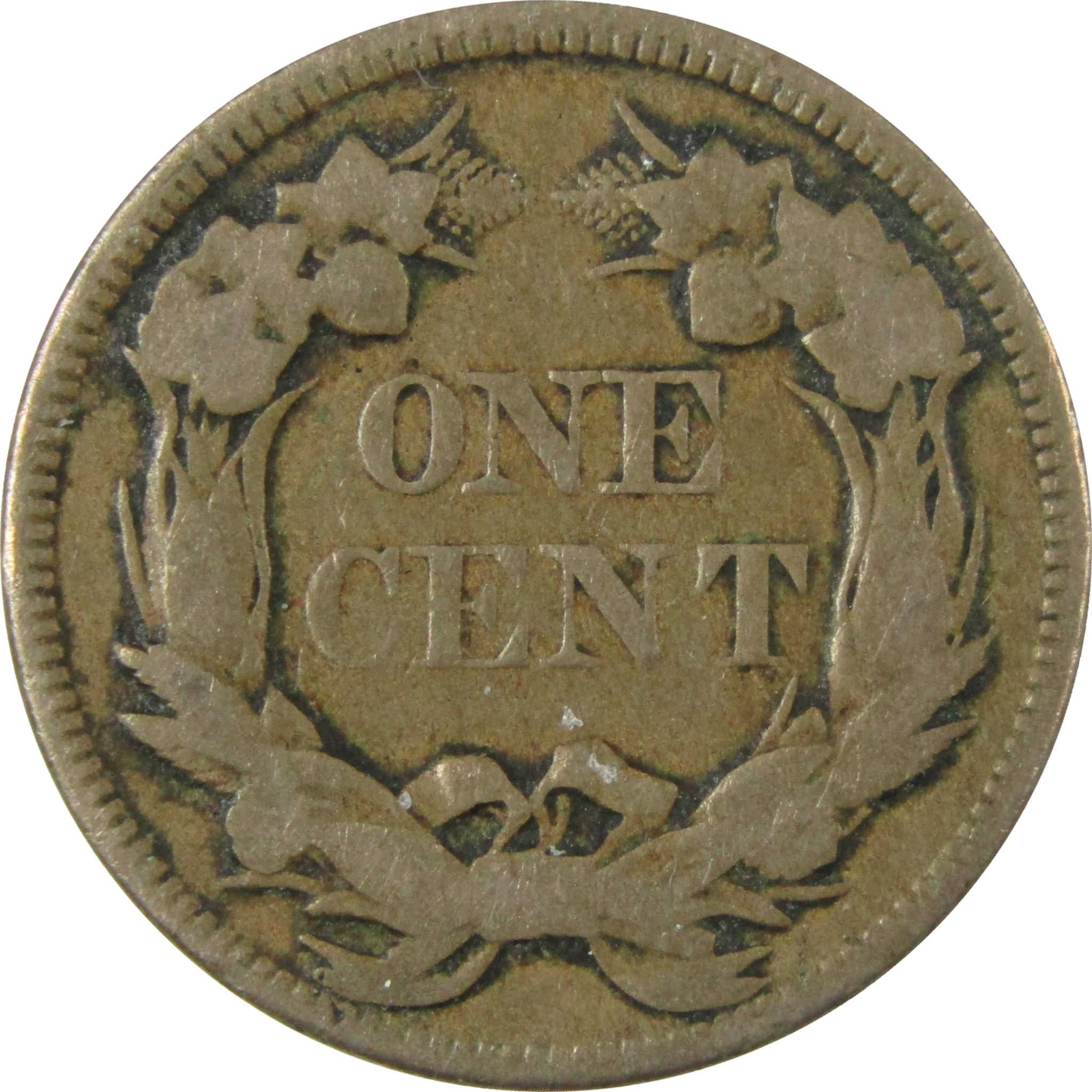 1858 Large Letters Flying Eagle Cent F Fine Penny 1c Coin SKU:I26063