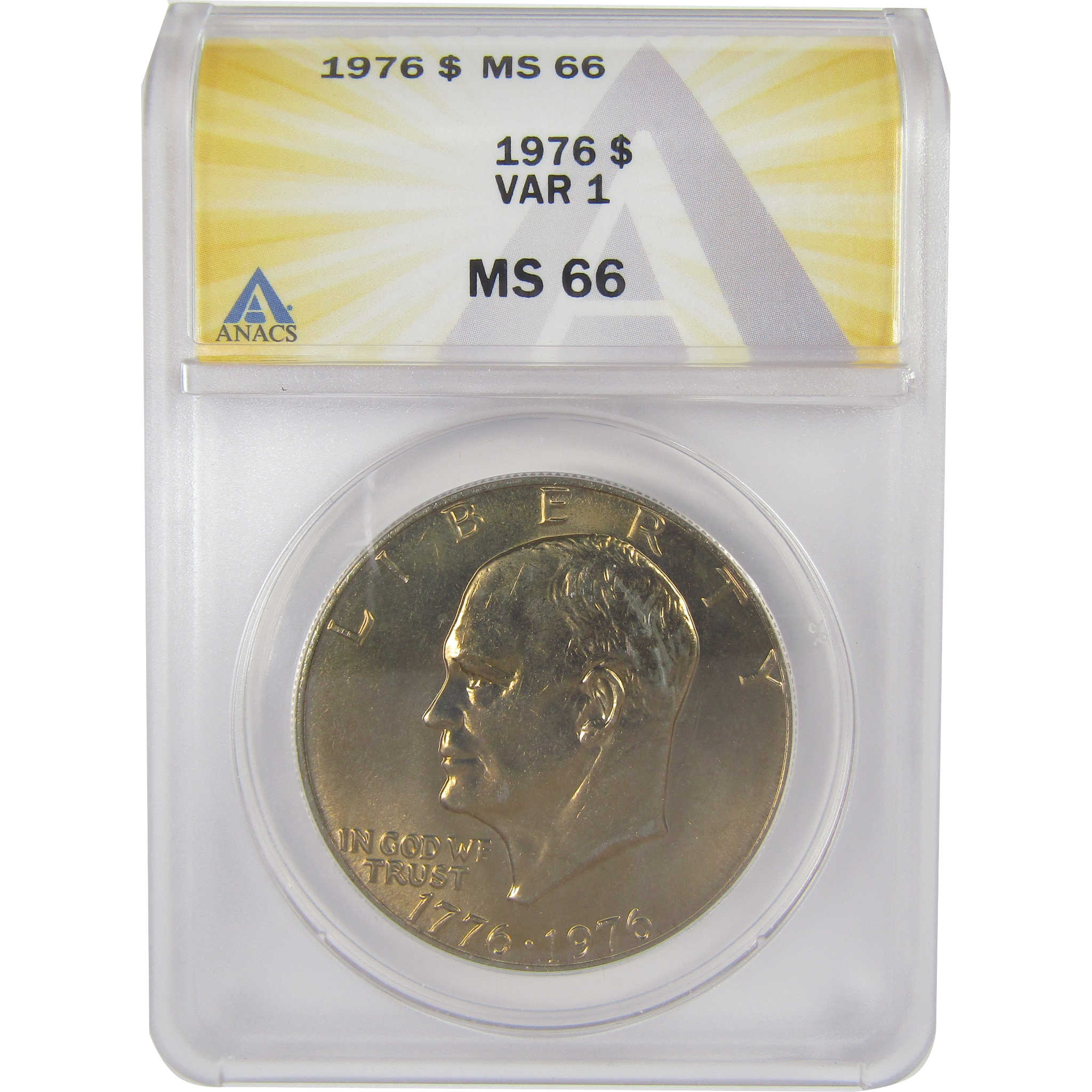 1976 Type 1 Eisenhower Bicentennial Dollar MS 66 ANACS Clad SKU:I17847