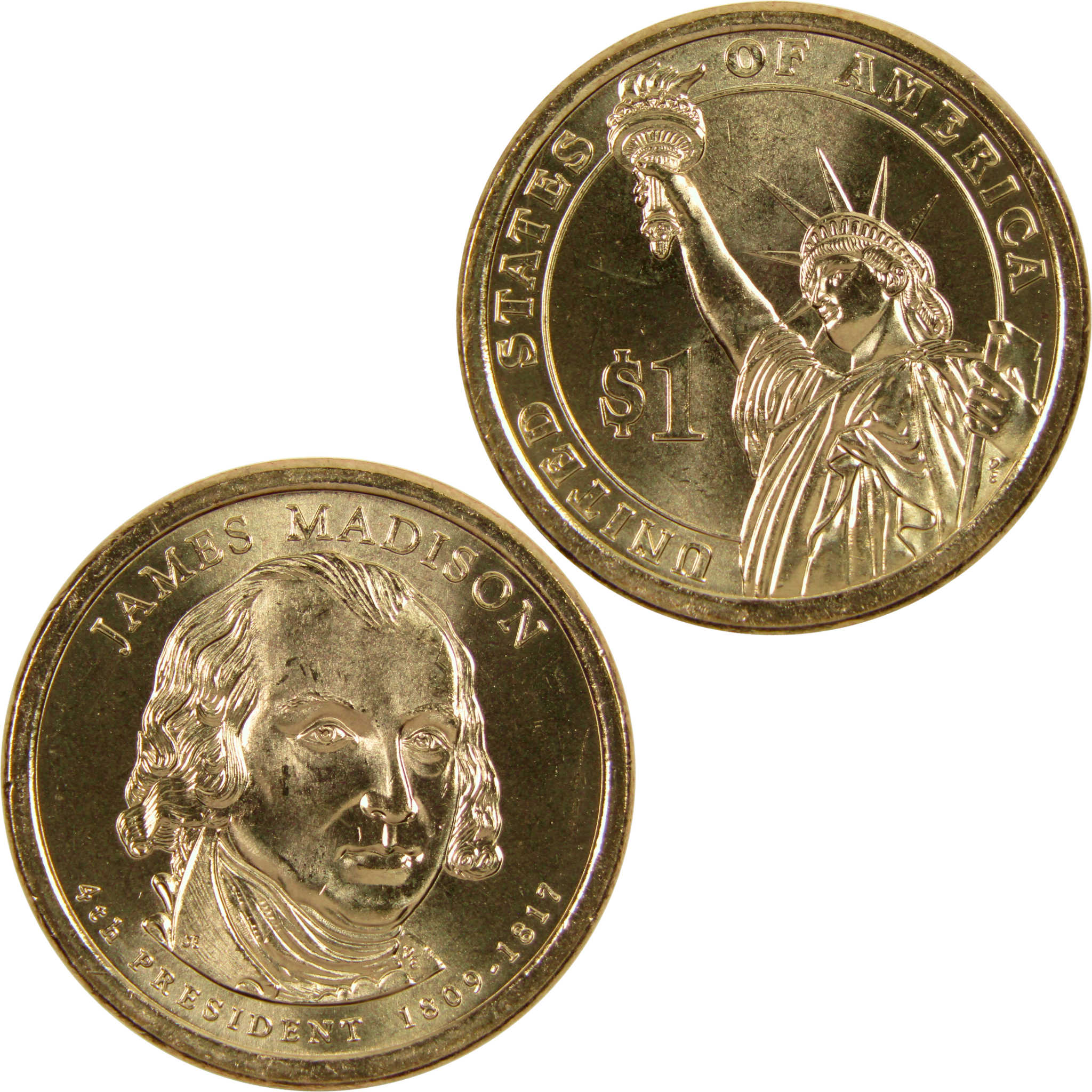 2007 P James Madison Presidential Dollar BU Uncirculated $1 Coin