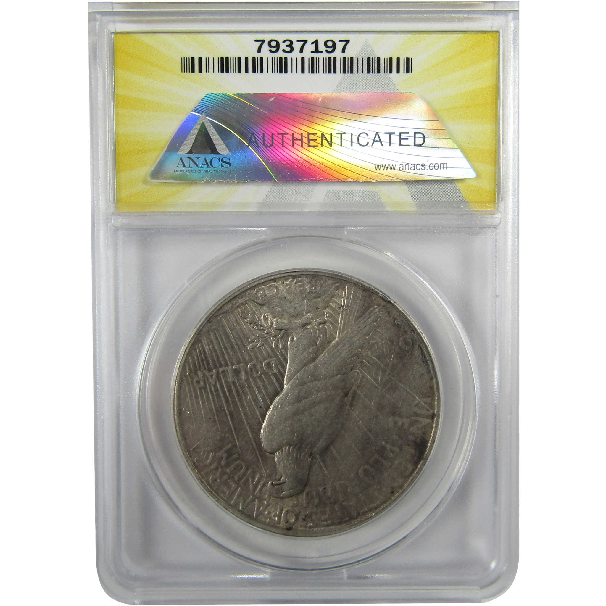 1934 S Peace Silver Dollar AU 50 Details ANACS $1 Coin SKU:I28083