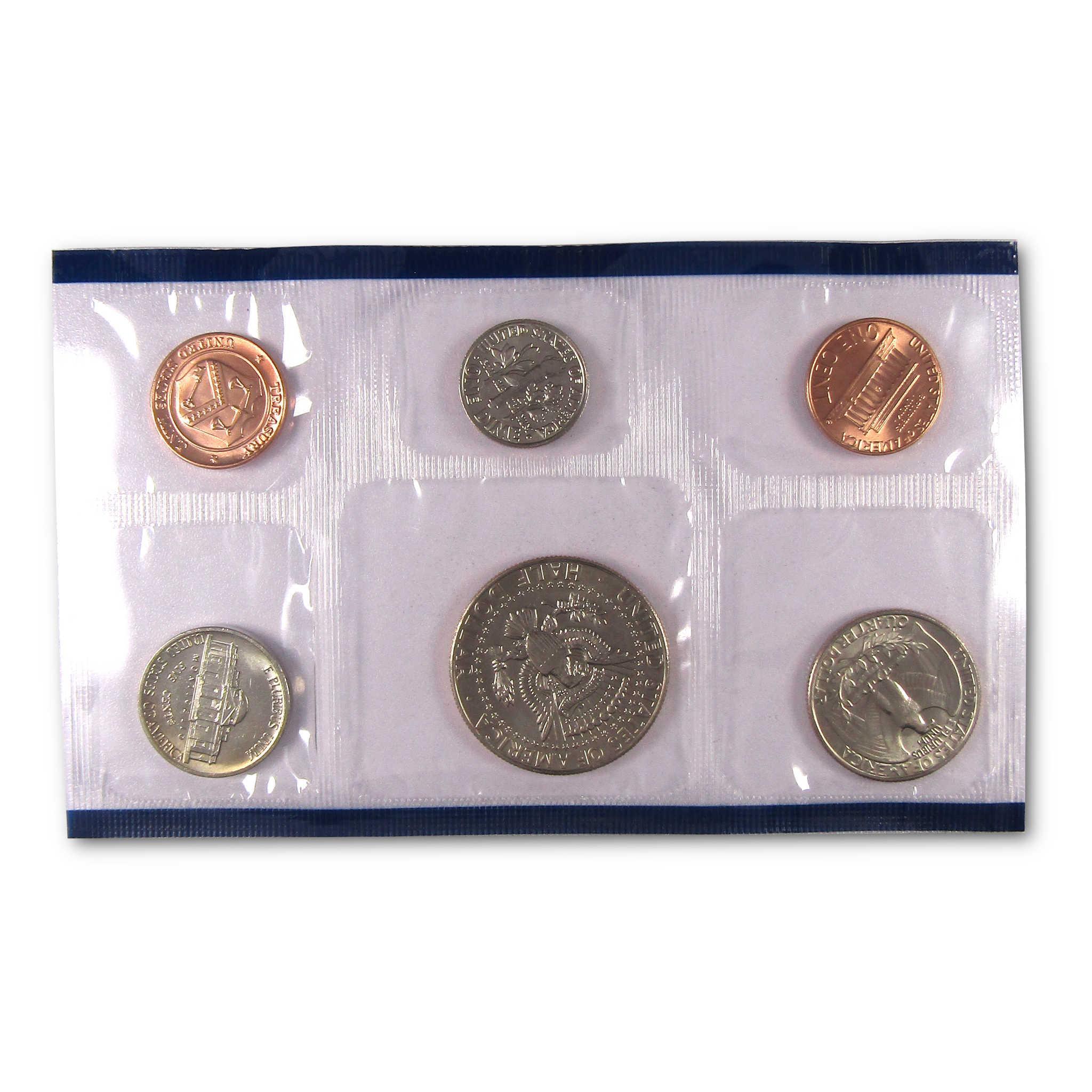 Uncirculated US coin set in plastic holder, collectible coins display