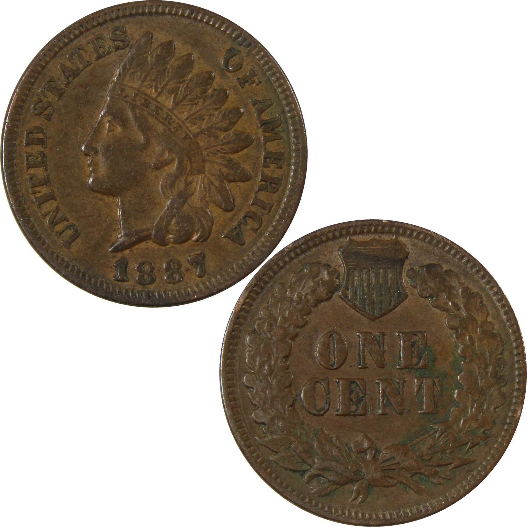 1887 Indian Head Cent XF EF Extremely Fine Penny 1c Coin SKU:I26978