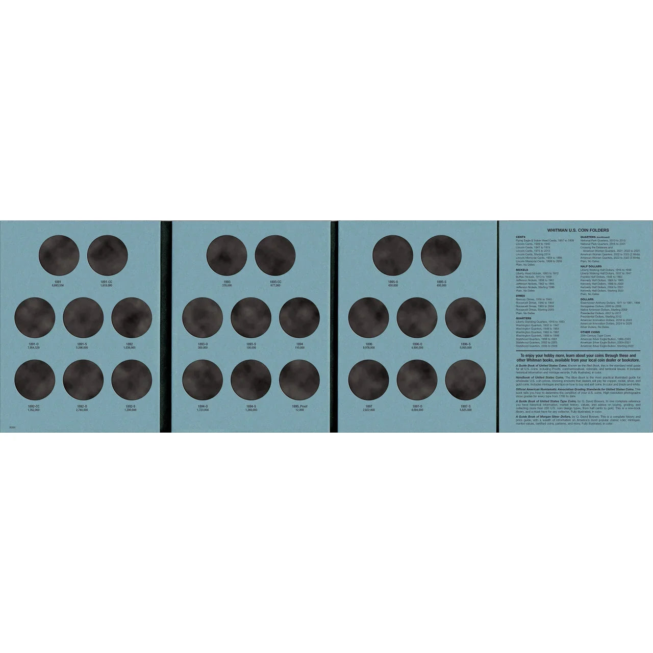 Whitman Morgan Silver Dollar Coin Folder Collection #3 1891-1897