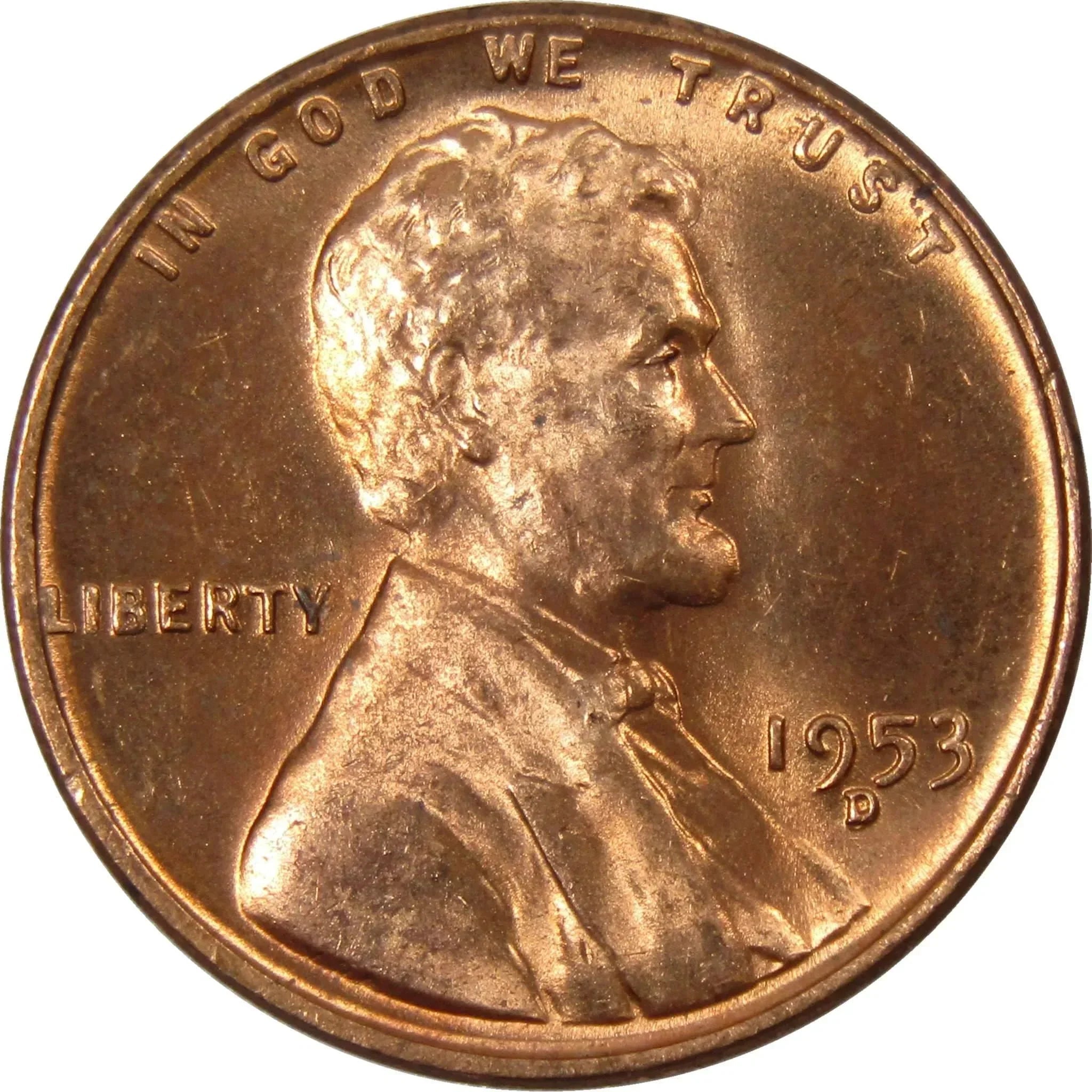 1953 D Lincoln Wheat Cent Uncirculated Mint State Penny 1c Coin