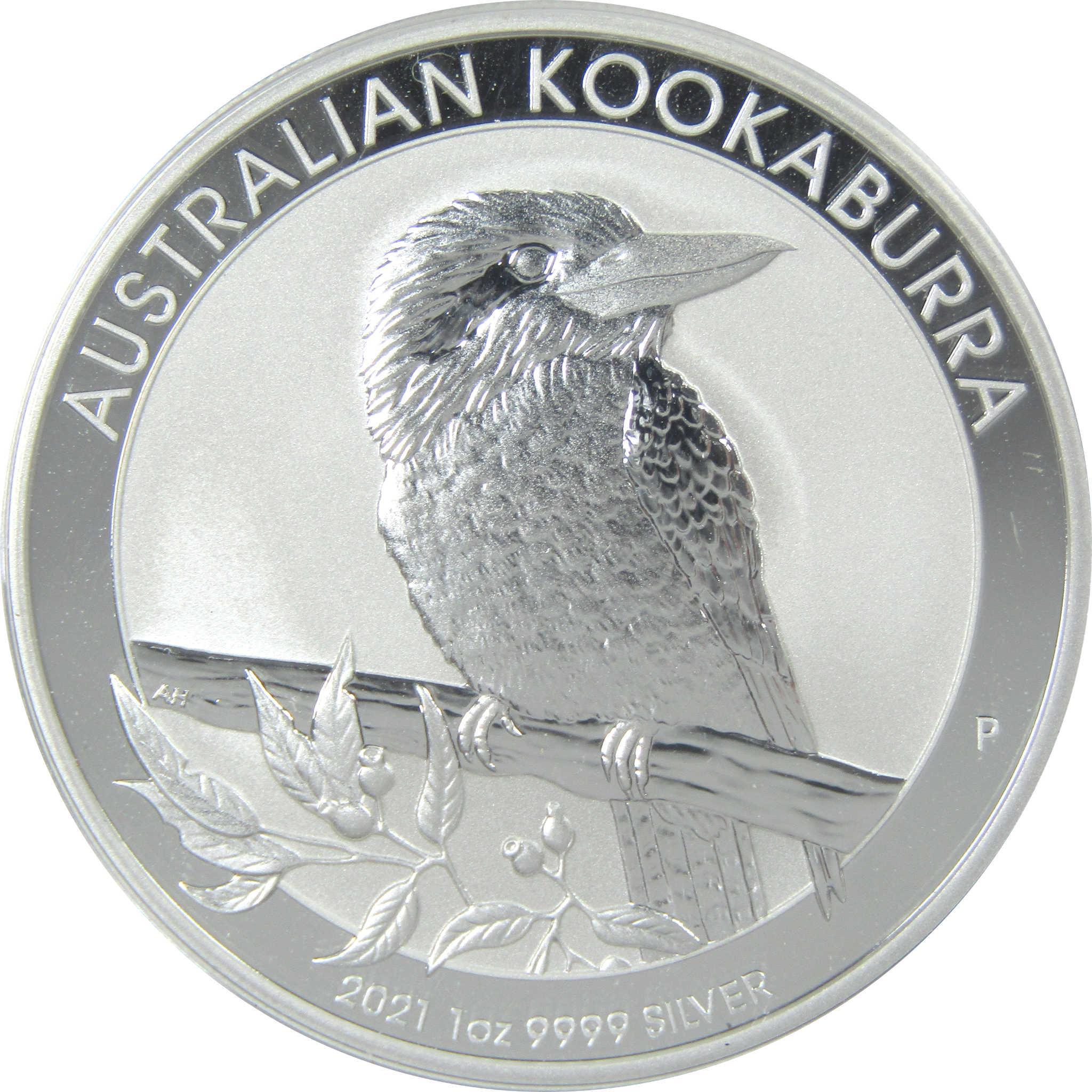 2021 Australian Kookaburra Uncirculated 1 oz .9999 Silver Bullion $1