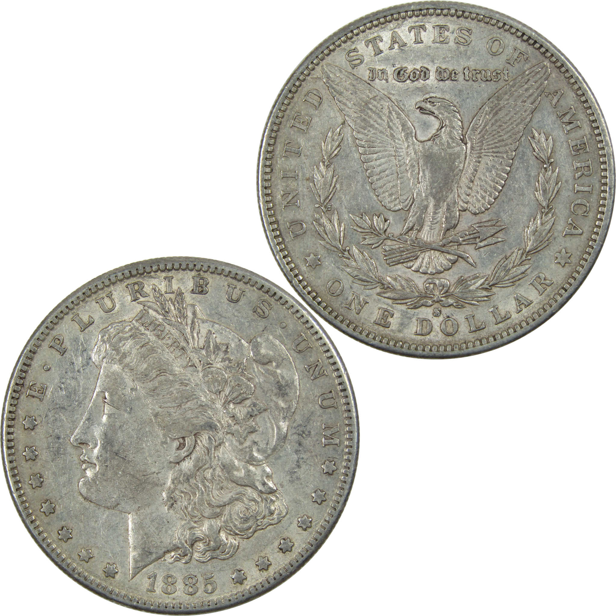 1885 S Morgan Dollar XF/AU Silver $1 Coin SKU:I12427 - Morgan coin - Morgan silver dollar - Morgan silver dollar for sale - Profile Coins & Collectibles