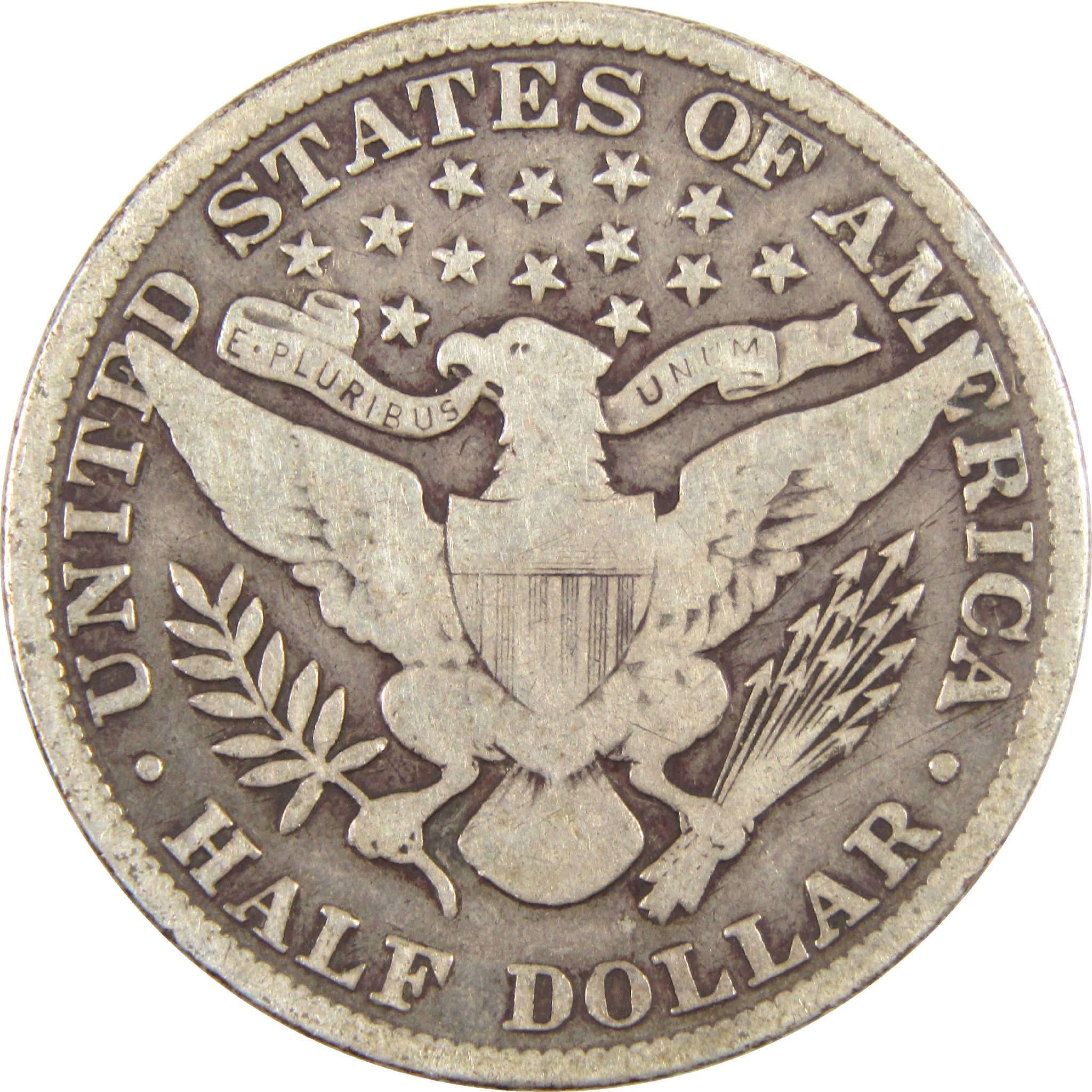 1907 Barber Half Dollar G Good Silver 50c Coin