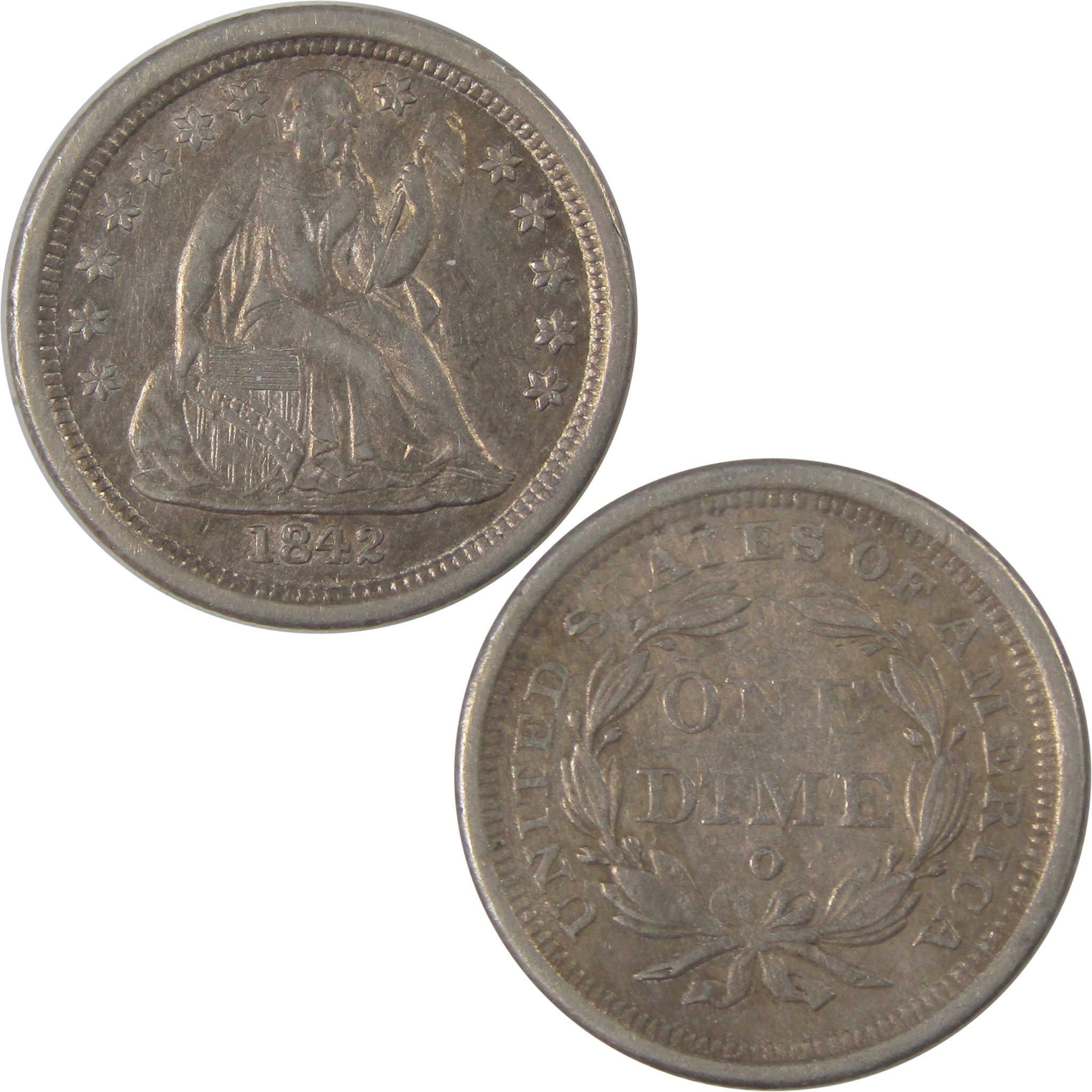 1842 O Seated Liberty Dime XF/AU Silver 10c Coin SKU:I18005