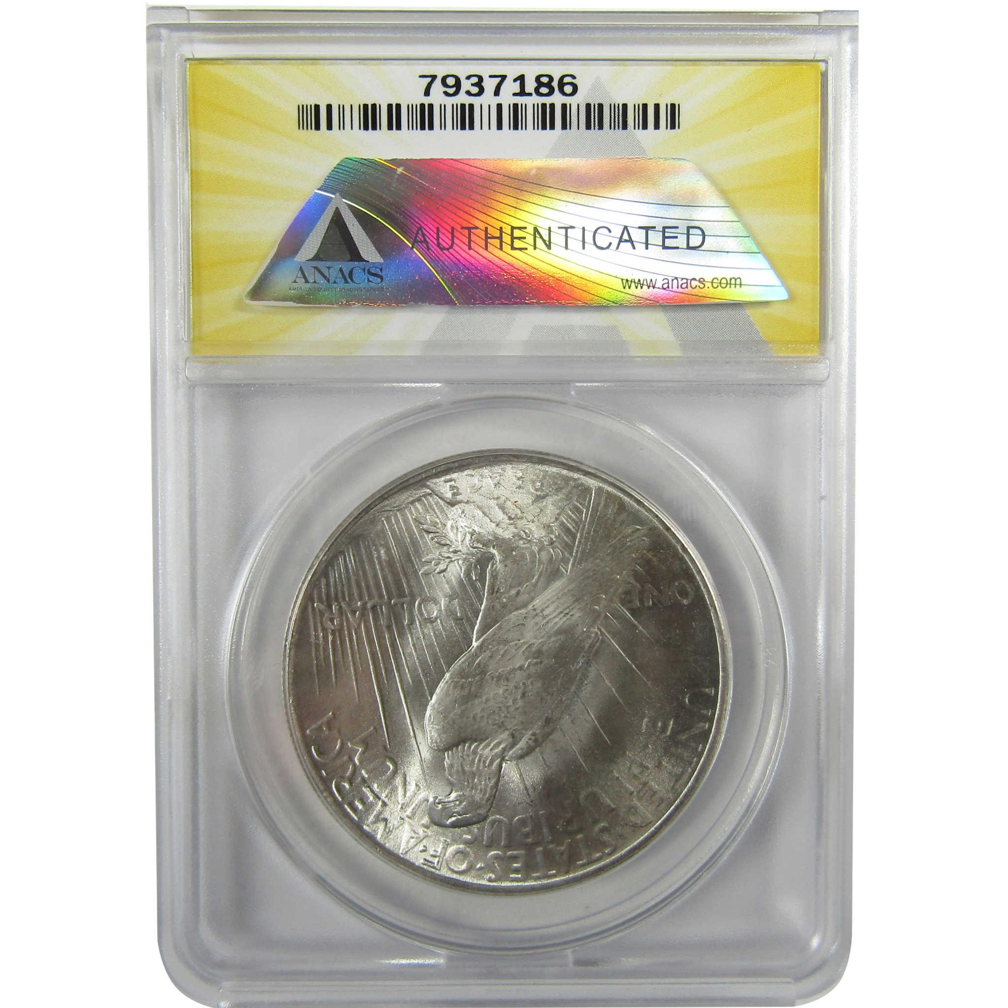 1925 Peace Silver Dollar MS 64 ANACS Uncirculated $1 Coin SKU:I28066