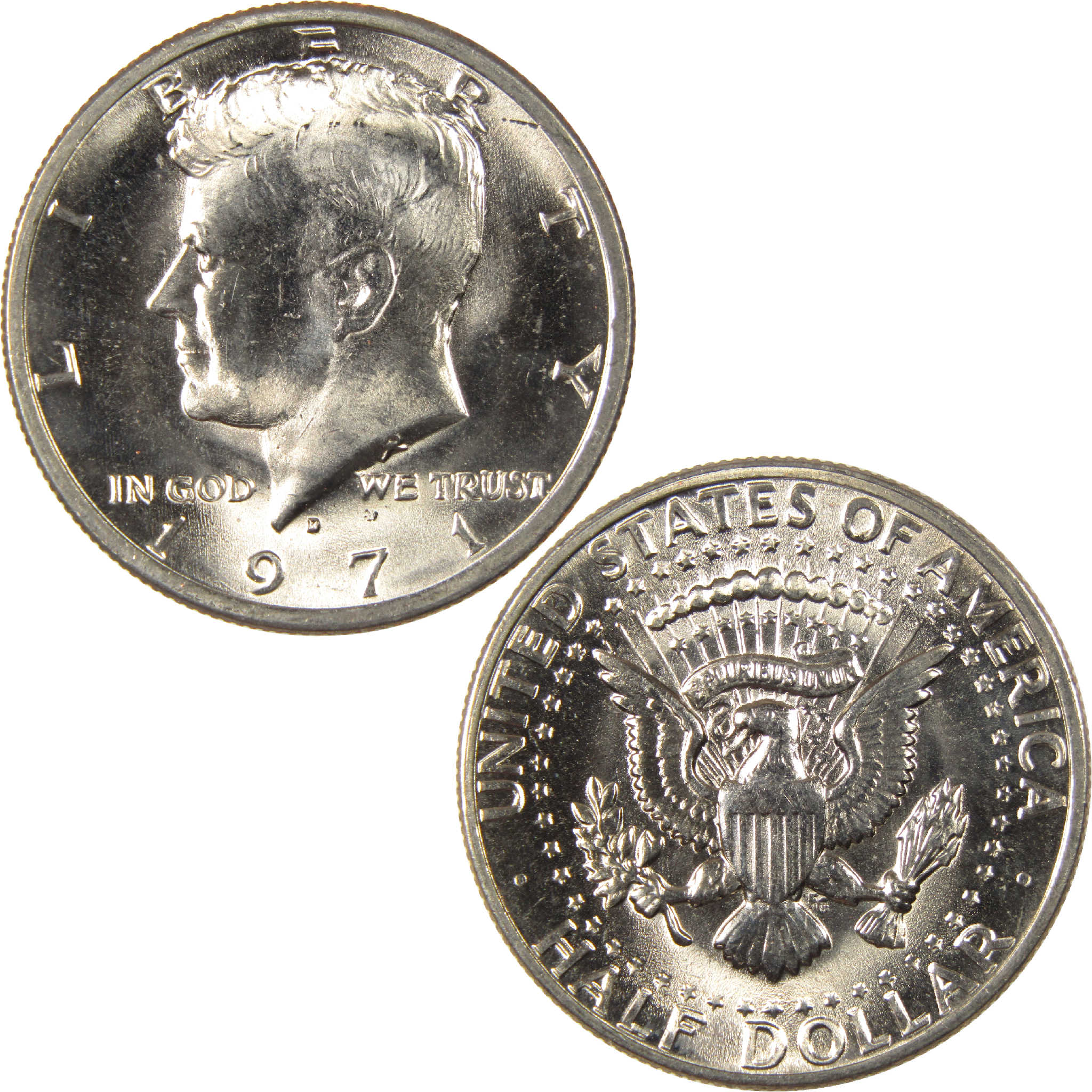 1971 D Kennedy Half Dollar Uncirculated Clad 50c Coin