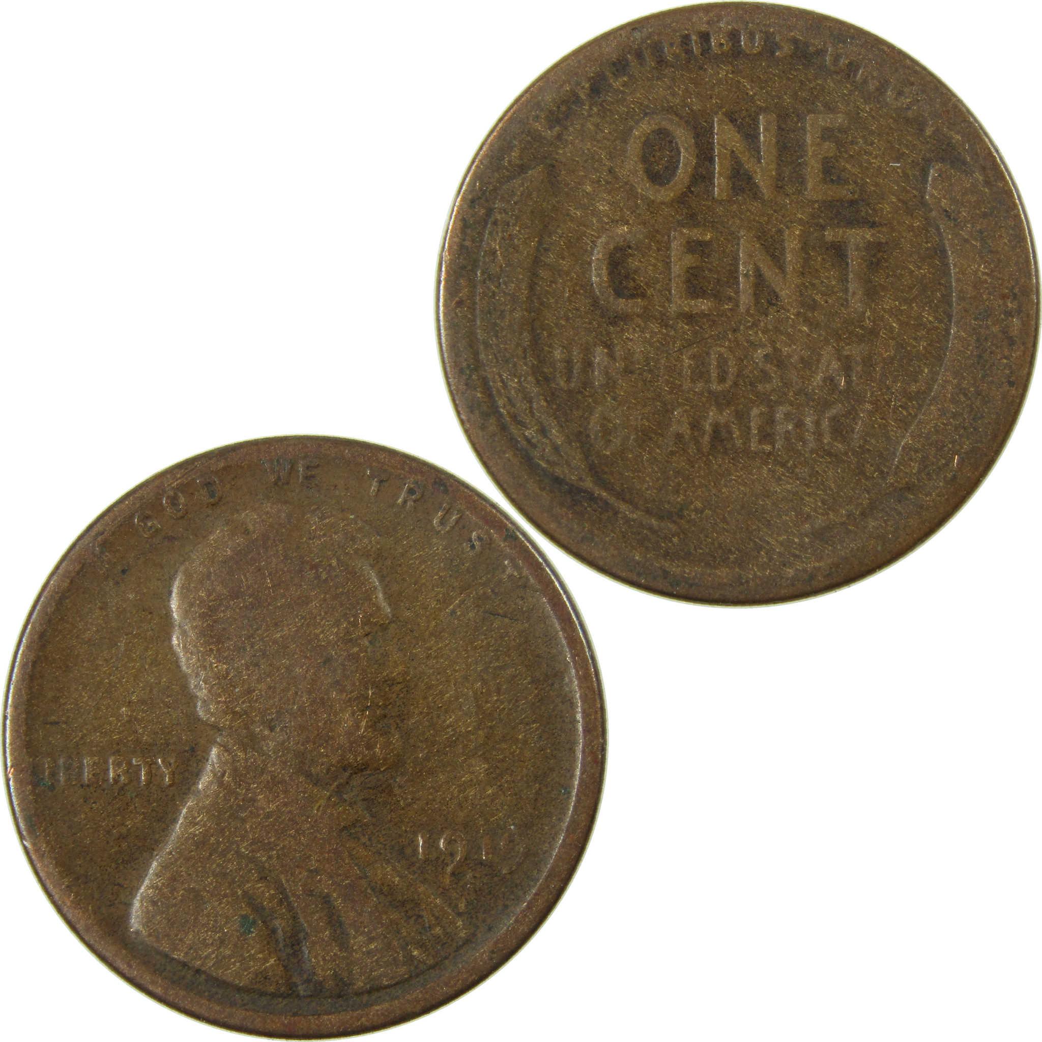 1919 S Lincoln Wheat Cent G Good Penny 1c Coin SKU:I26842