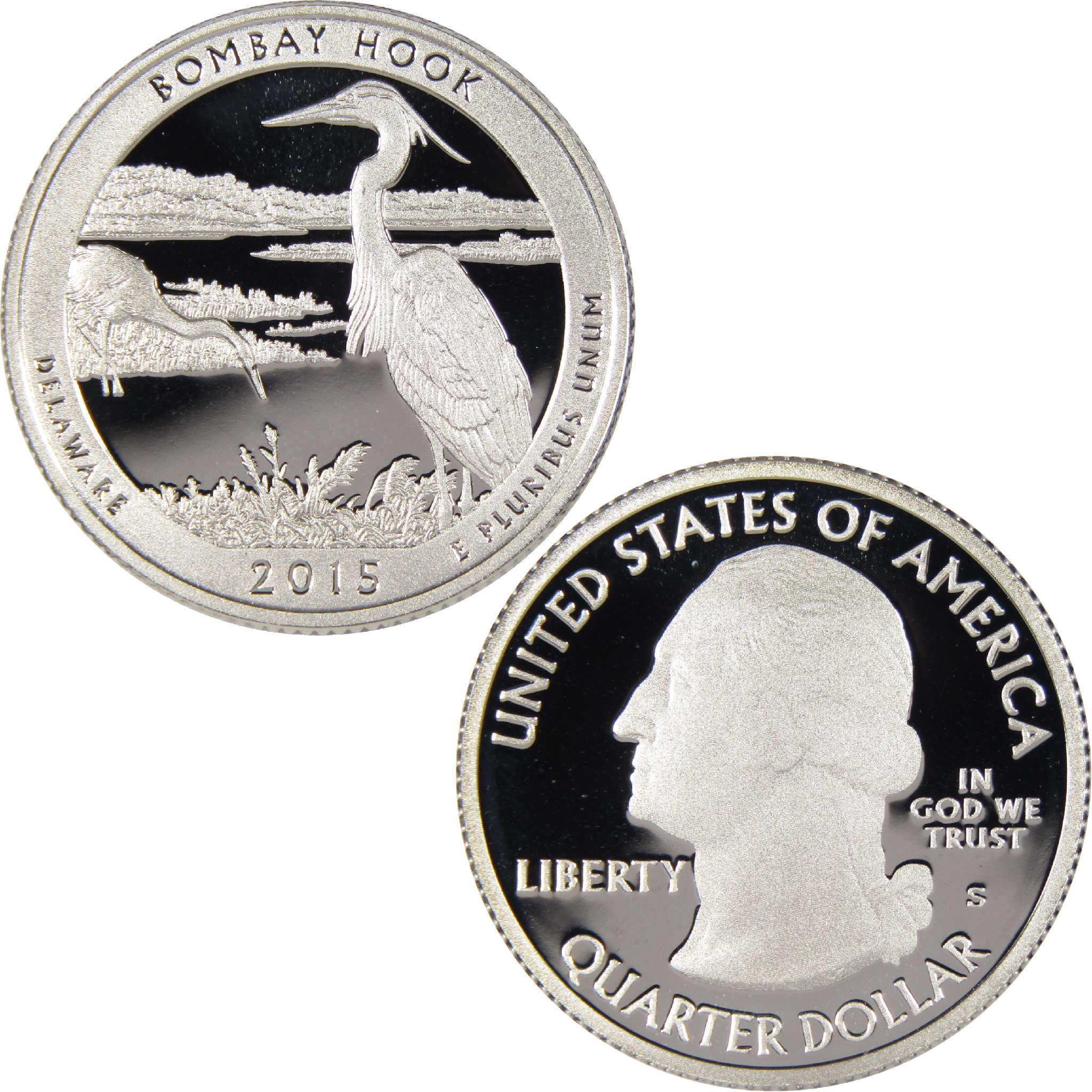 2015 S Bombay Hook National Wildlife Refuge Quarter Silver Proof 25c