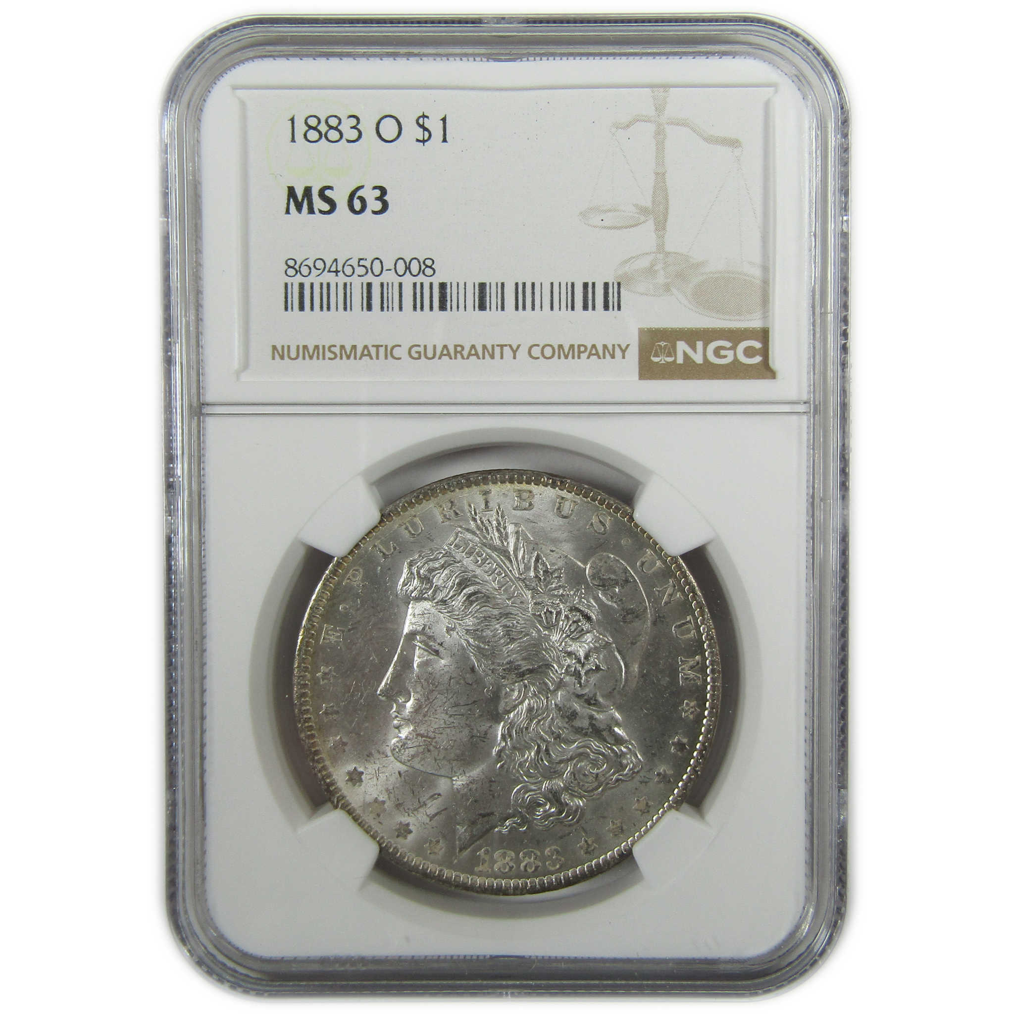 1883 O Morgan Silver Dollar MS 63 NGC Toned Reverse SKU:I27540