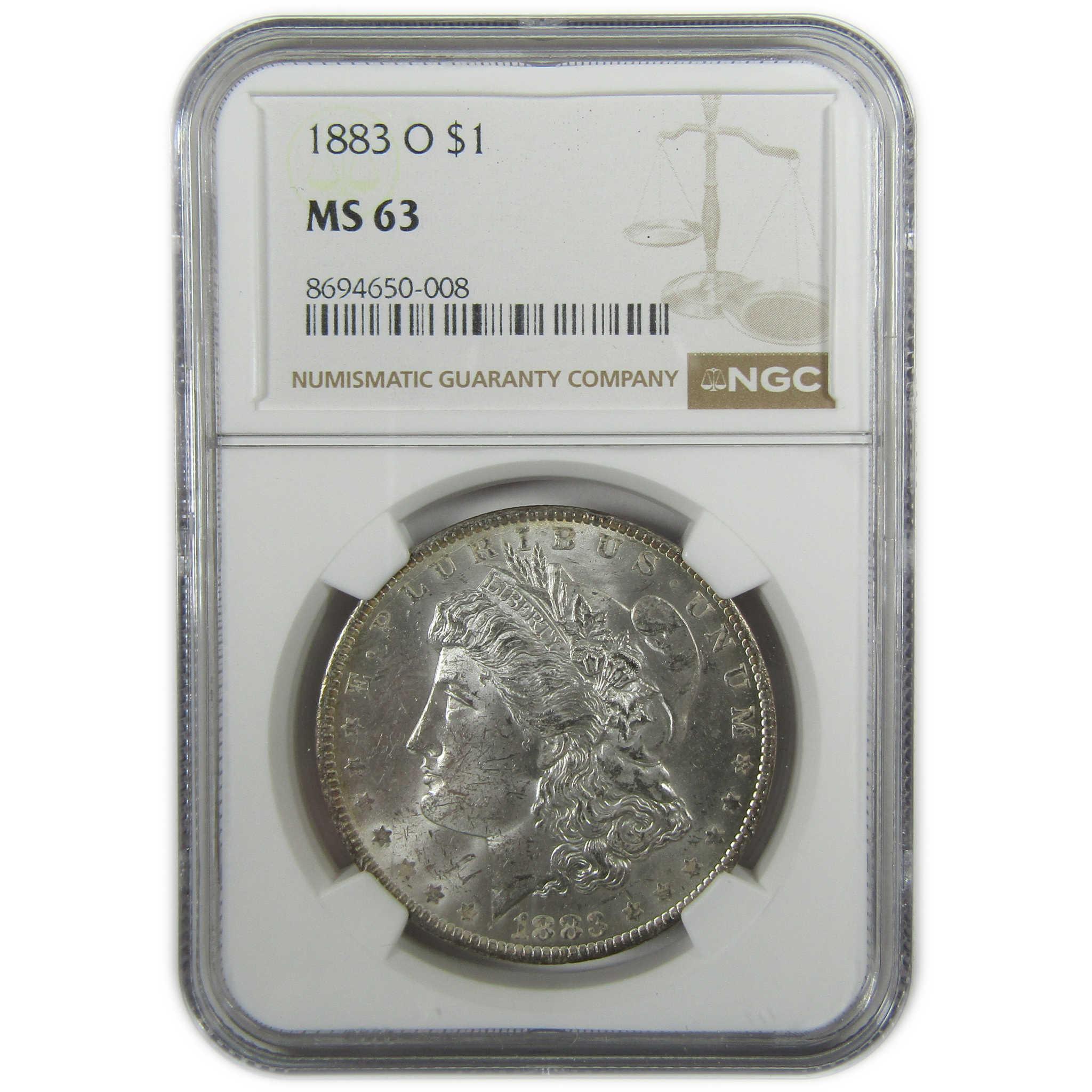 1883 O Morgan Silver Dollar MS 63 NGC Toned Reverse SKU:I27540