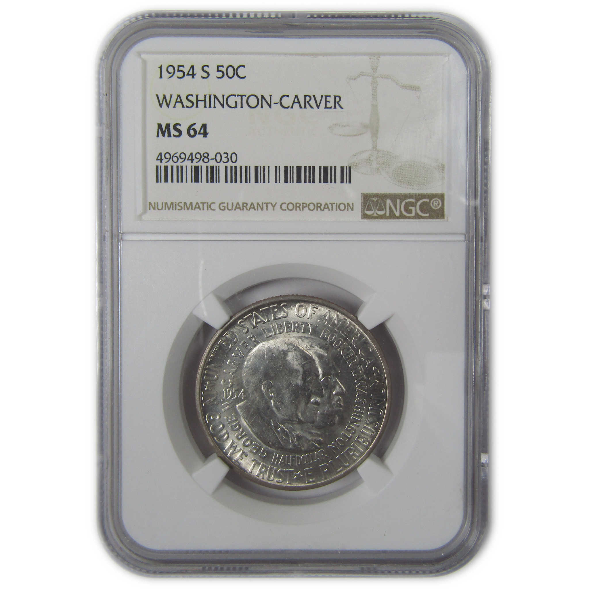 Washington-Carver Commemorative Half Dollar 1954 S MS64 NGC SKU:I23630