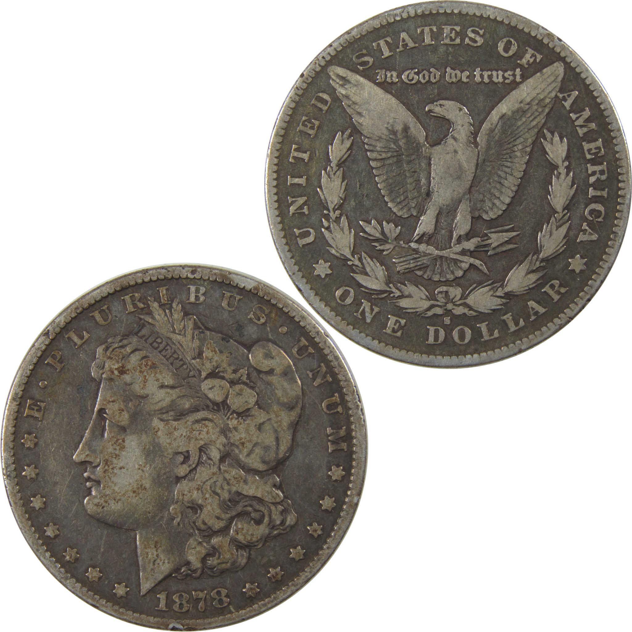 1878 S Morgan Silver Dollar F Fine $1 Coin Collectible SKU:I24080 - Morgan coin - Morgan silver dollar - Morgan silver dollar for sale - Profile Coins & Collectibles