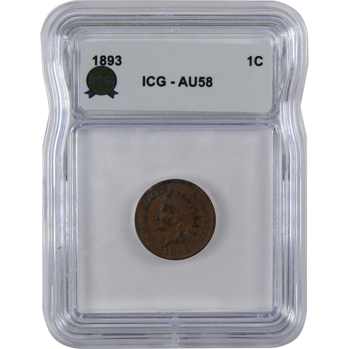 1893 Indian Head Cent AU 58 ICG Penny 1c Coin Collectible SKU:I29071