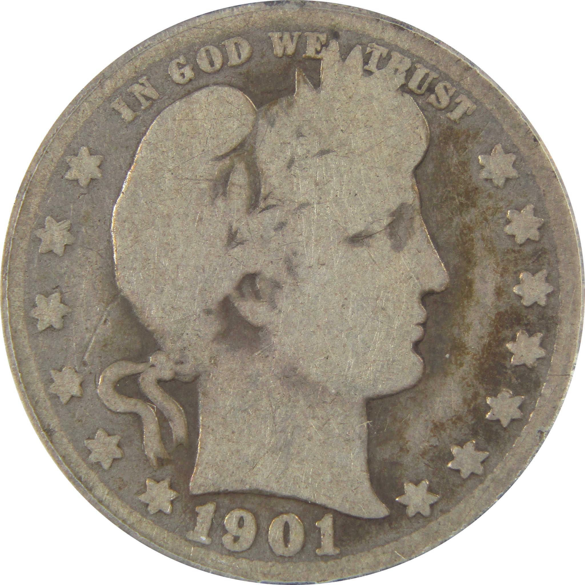1901 O Barber Quarter AG 3 ANACS Silver 25c Coin SKU:I22200