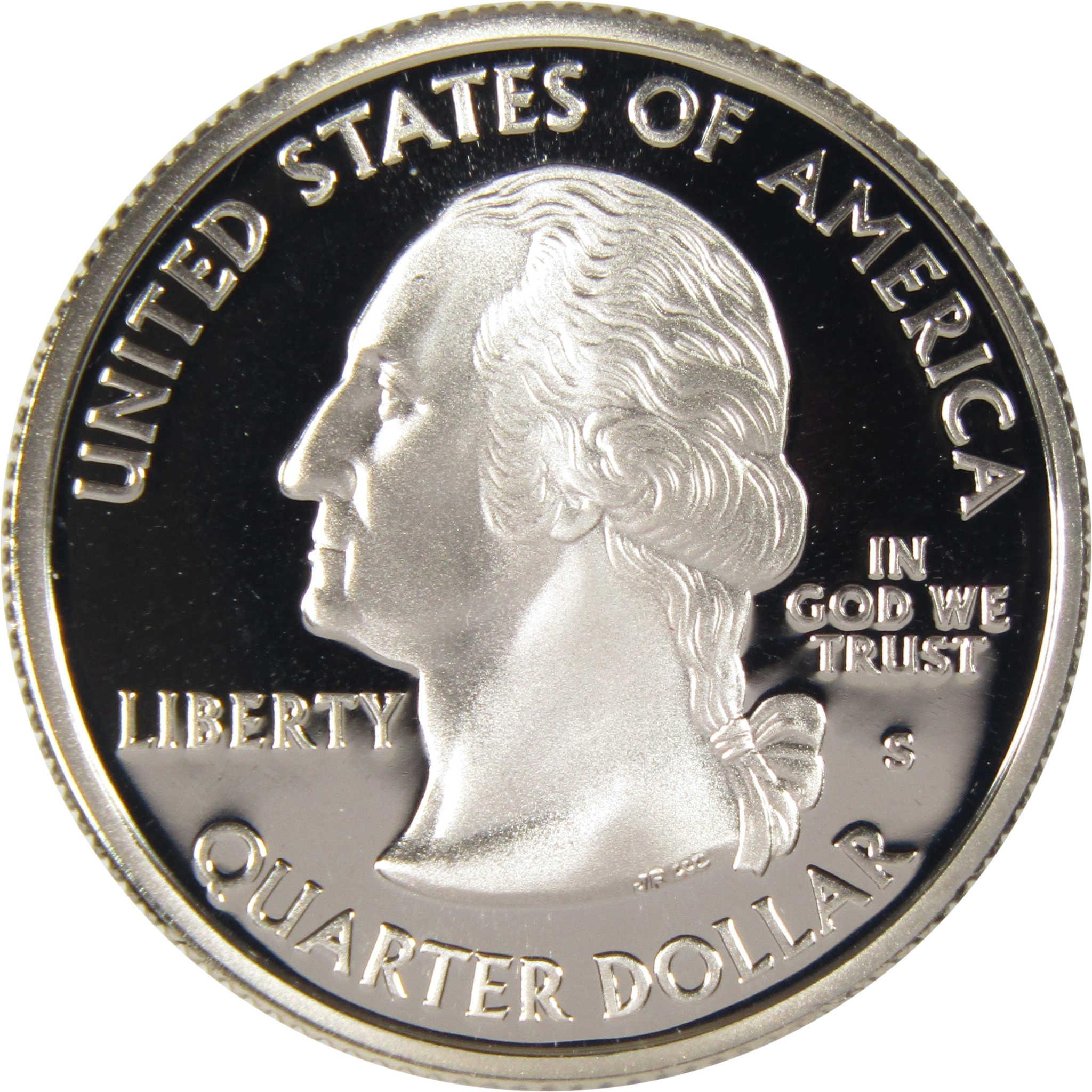 Proof US quarter dollar coin obverse, Washington profile, collectible coin