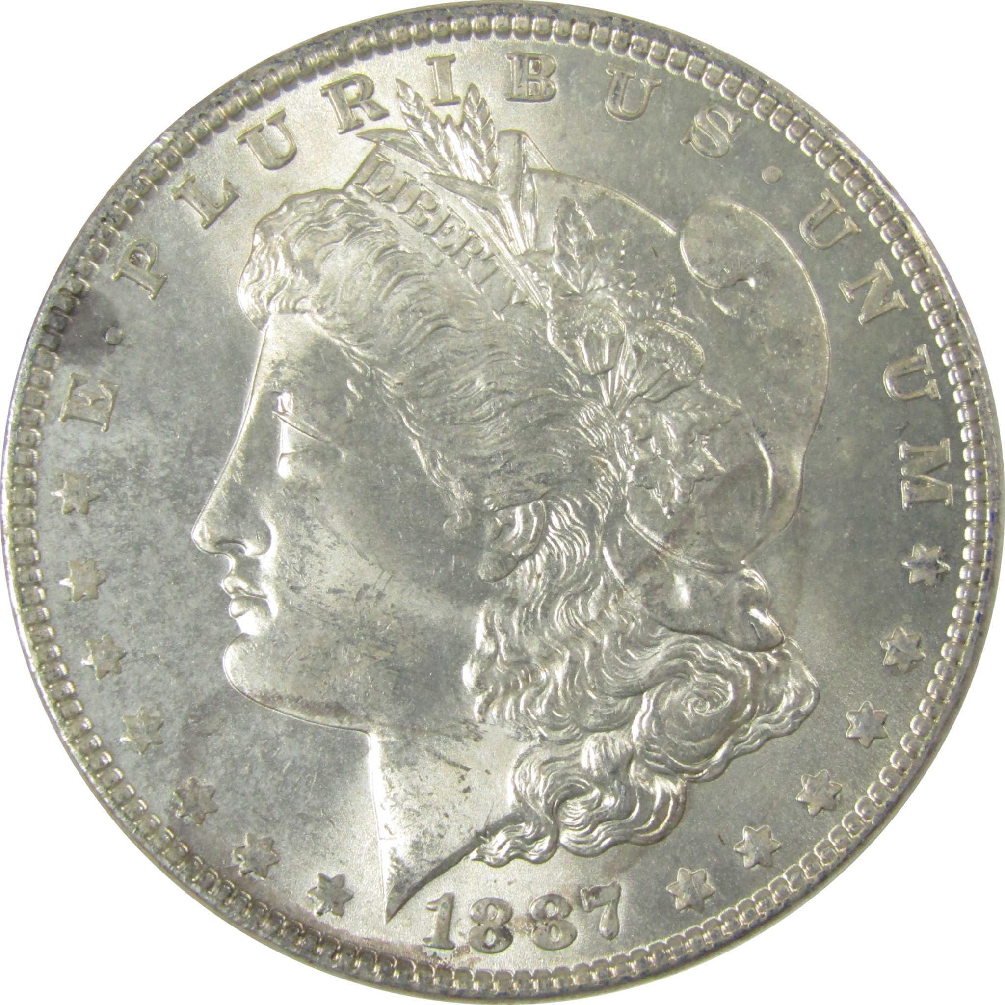 1887 Morgan Silver Dollar Uncirculated Mint State $1 Coin SKU:CP671 - Morgan coin - Morgan silver dollar - Morgan silver dollar for sale - Profile Coins & Collectibles