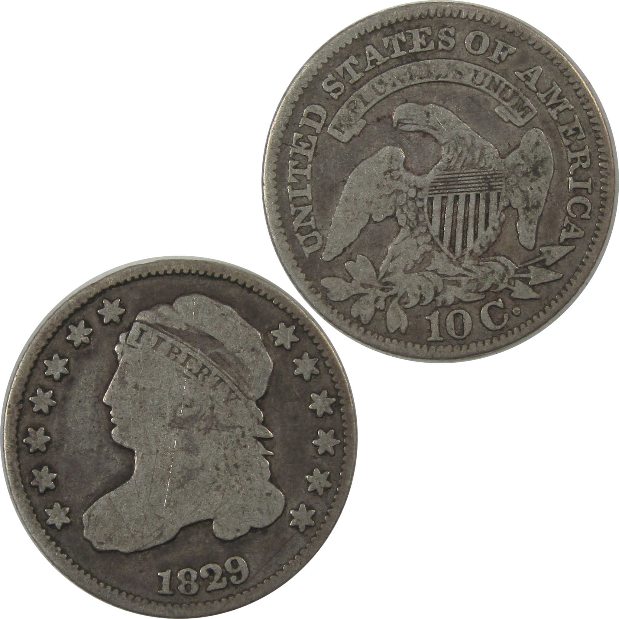 1829 Extra Large 10C Capped Bust Dime VG Very Good Silver SKU:I24648