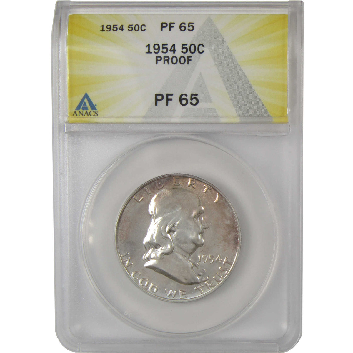 1954 Franklin Silver Half Dollar PF 65 ANACS Proof 50c Coin SKU:I28771