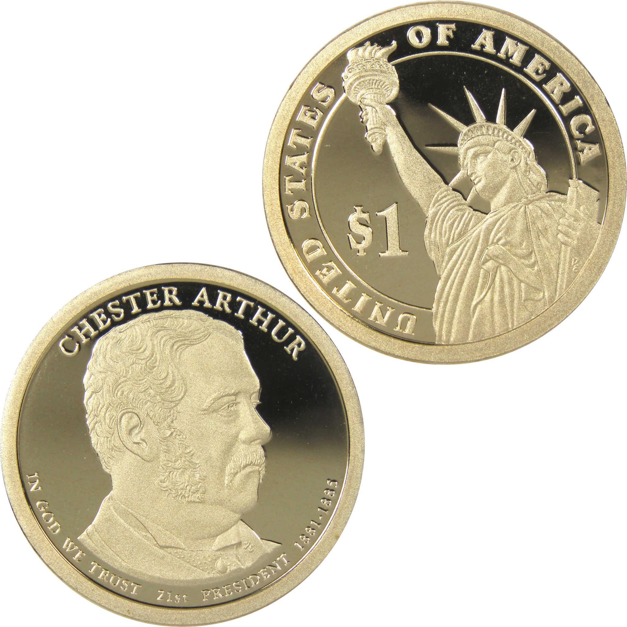 2012 S Chester A. Arthur Presidential Dollar Proof $1 Coin Collectible